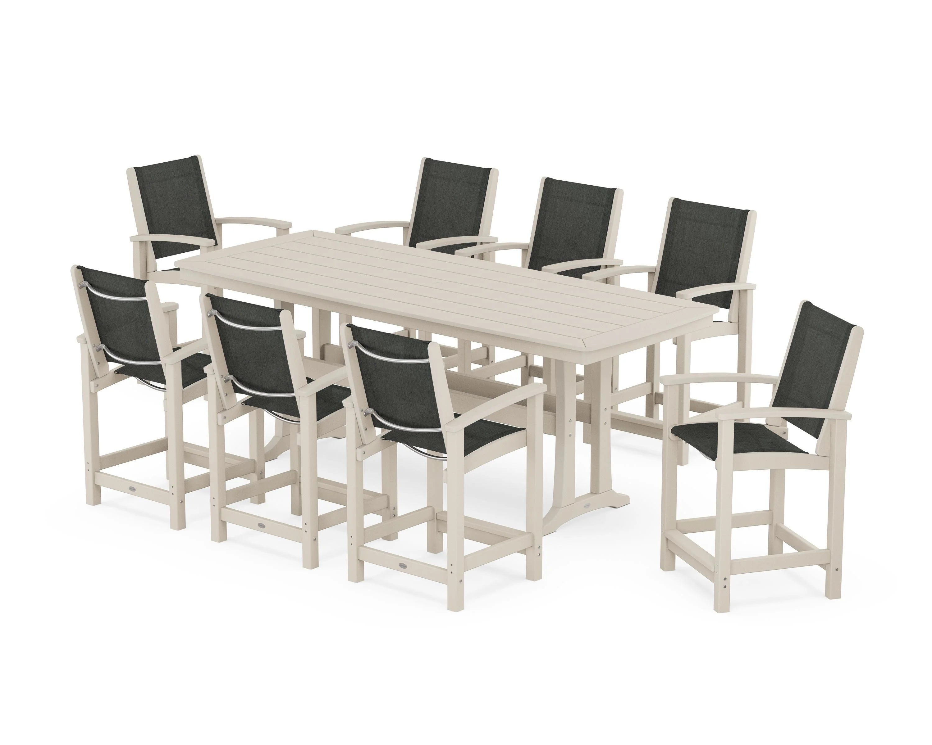 Coastal 9-Piece Counter Set with Trestle Legs - Image 55