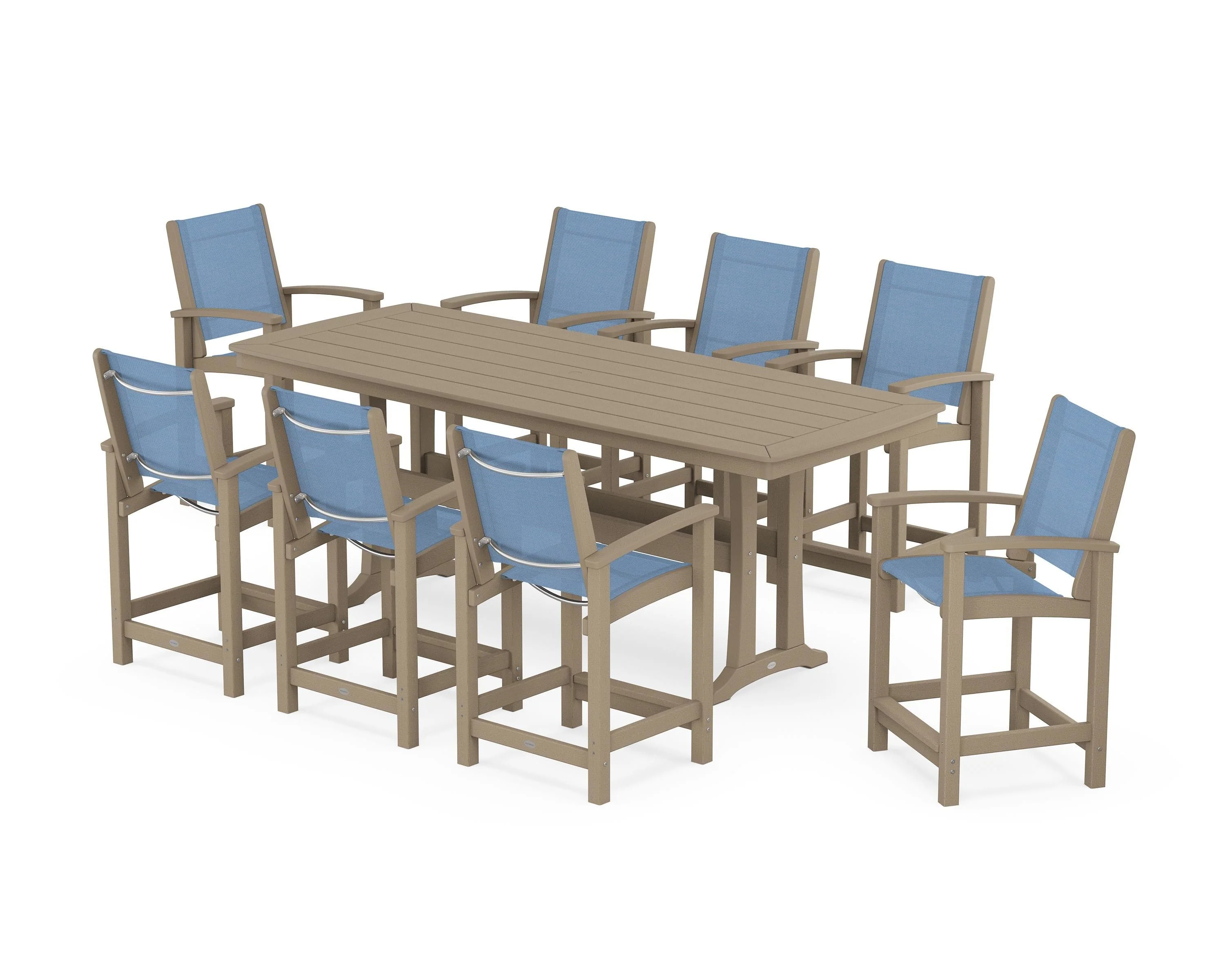 Coastal 9-Piece Counter Set with Trestle Legs - Image 59