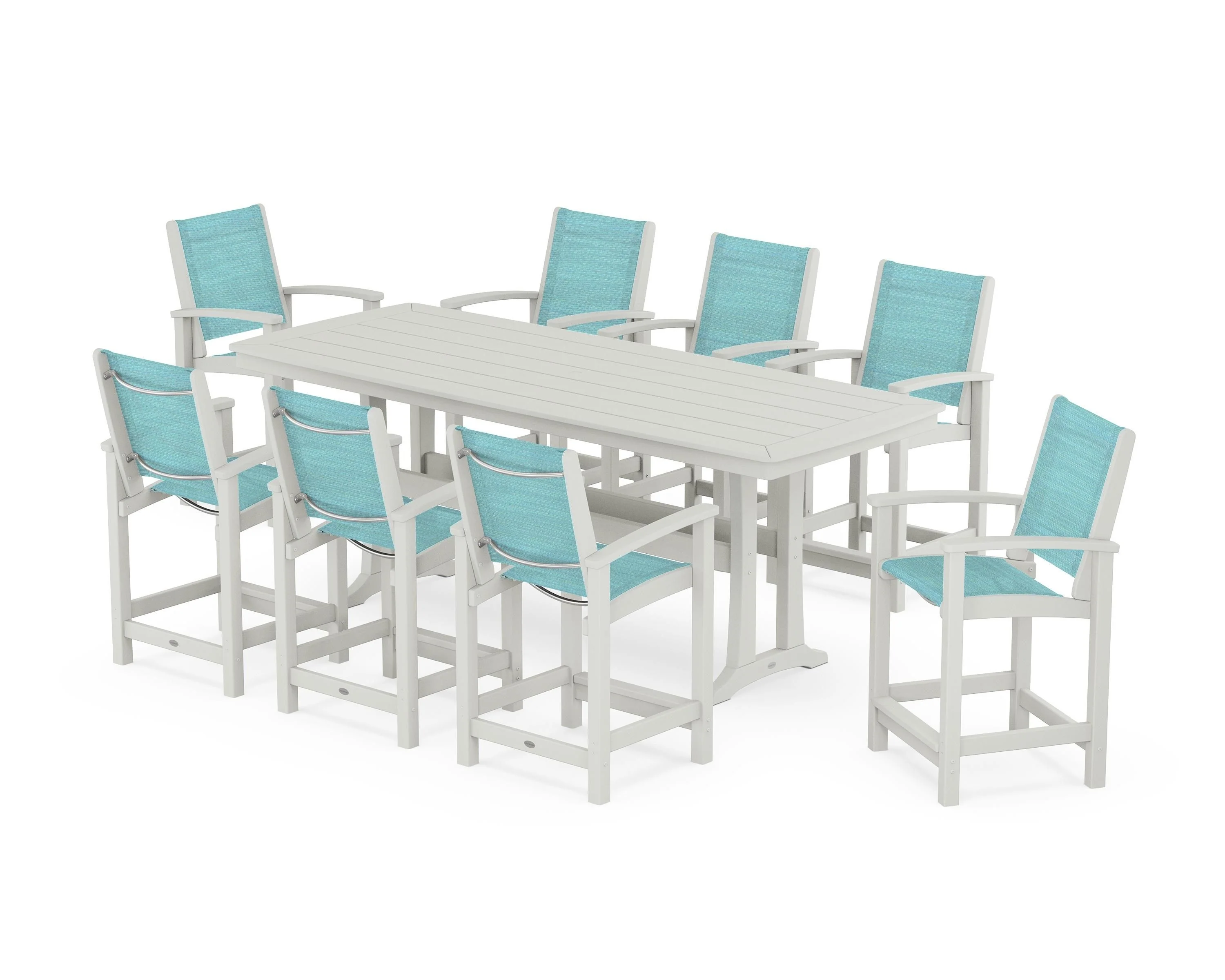 Coastal 9-Piece Counter Set with Trestle Legs - Image 65
