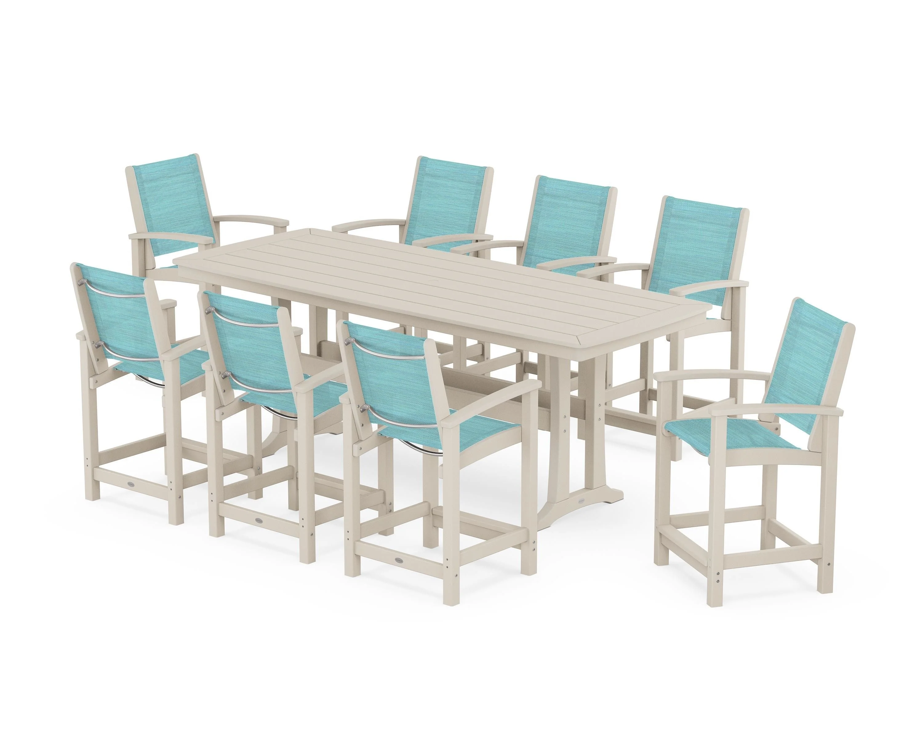 Coastal 9-Piece Counter Set with Trestle Legs - Image 76