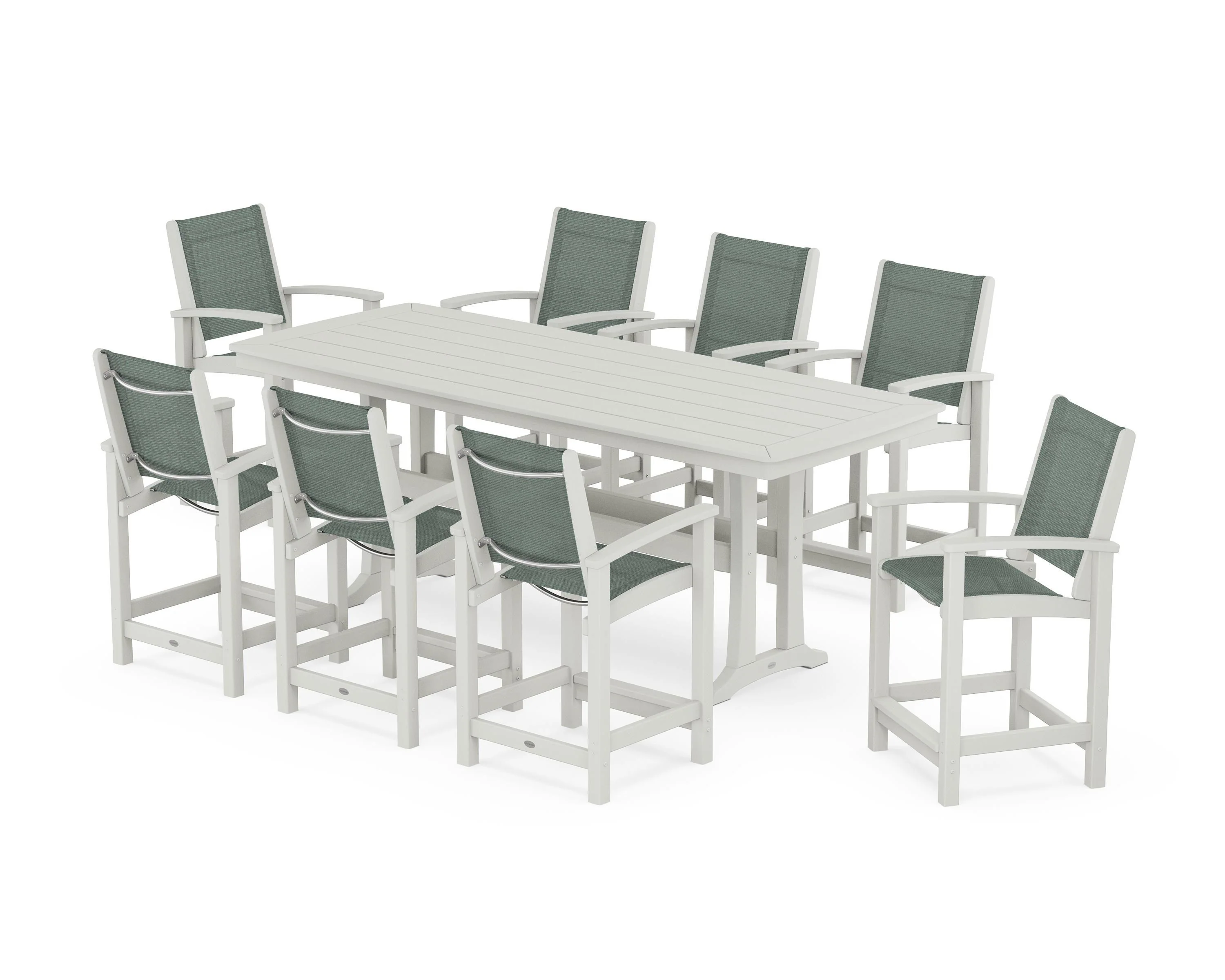 Coastal 9-Piece Counter Set with Trestle Legs - Image 80
