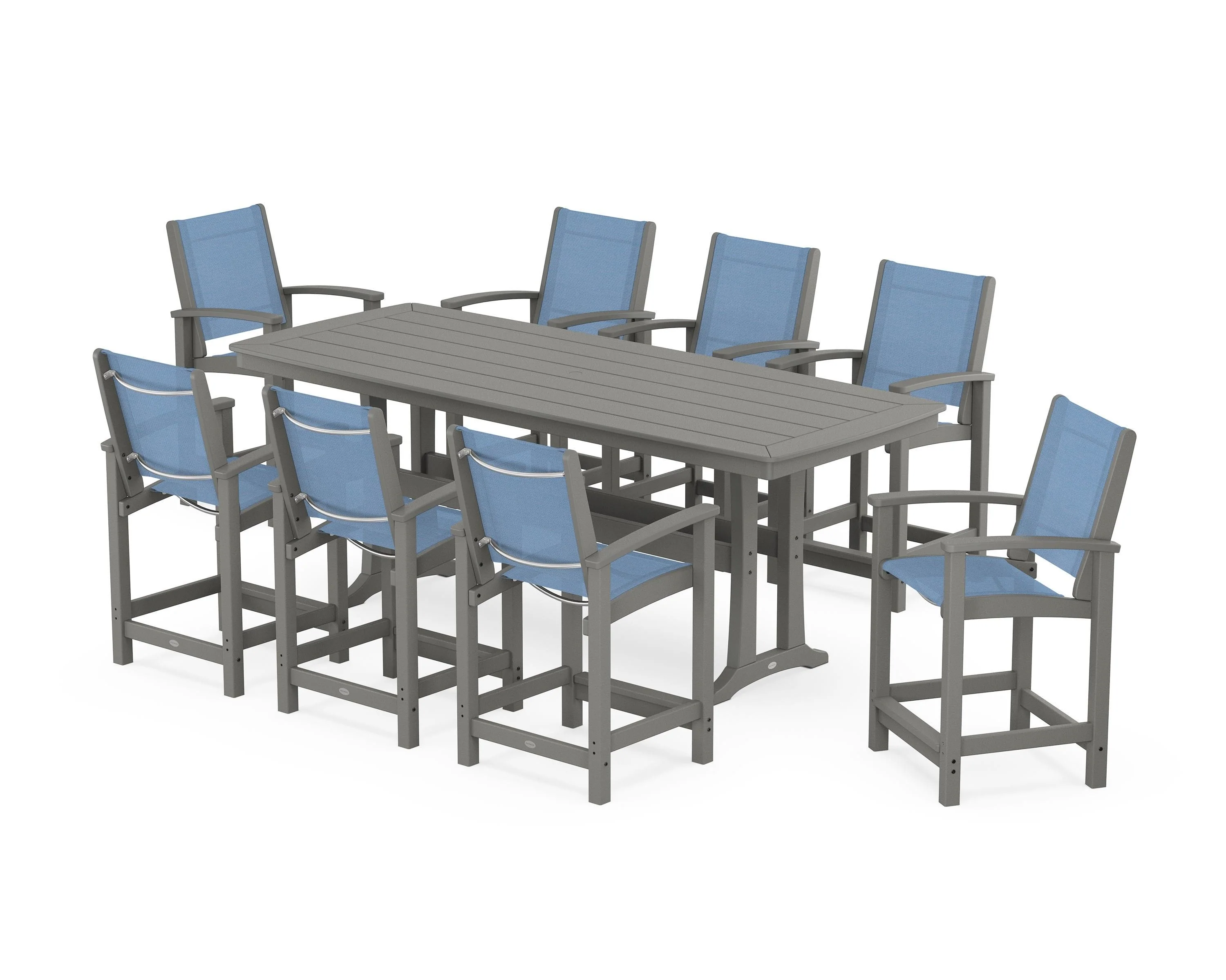 Coastal 9-Piece Counter Set with Trestle Legs - Image 88