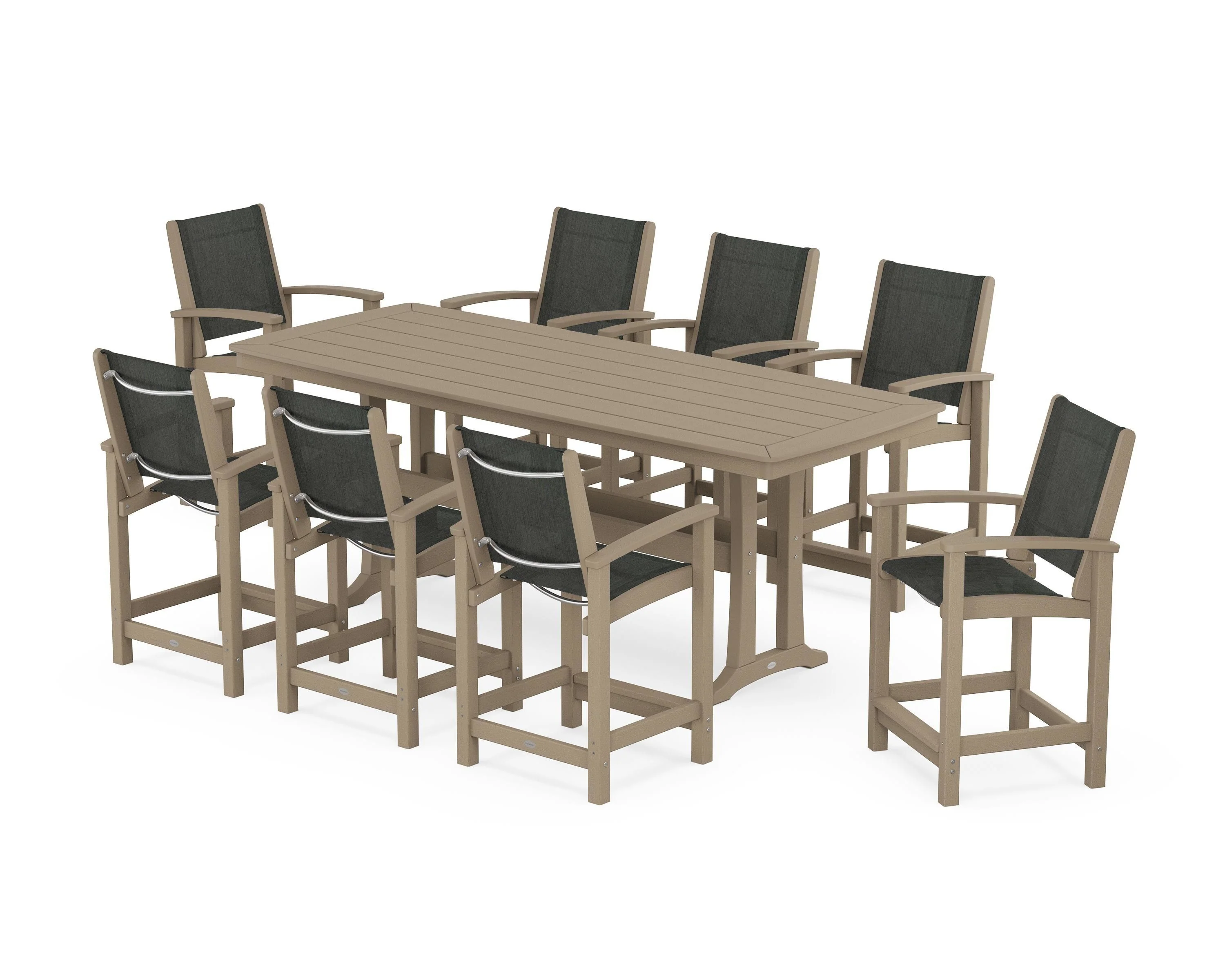Coastal 9-Piece Counter Set with Trestle Legs - Image 89