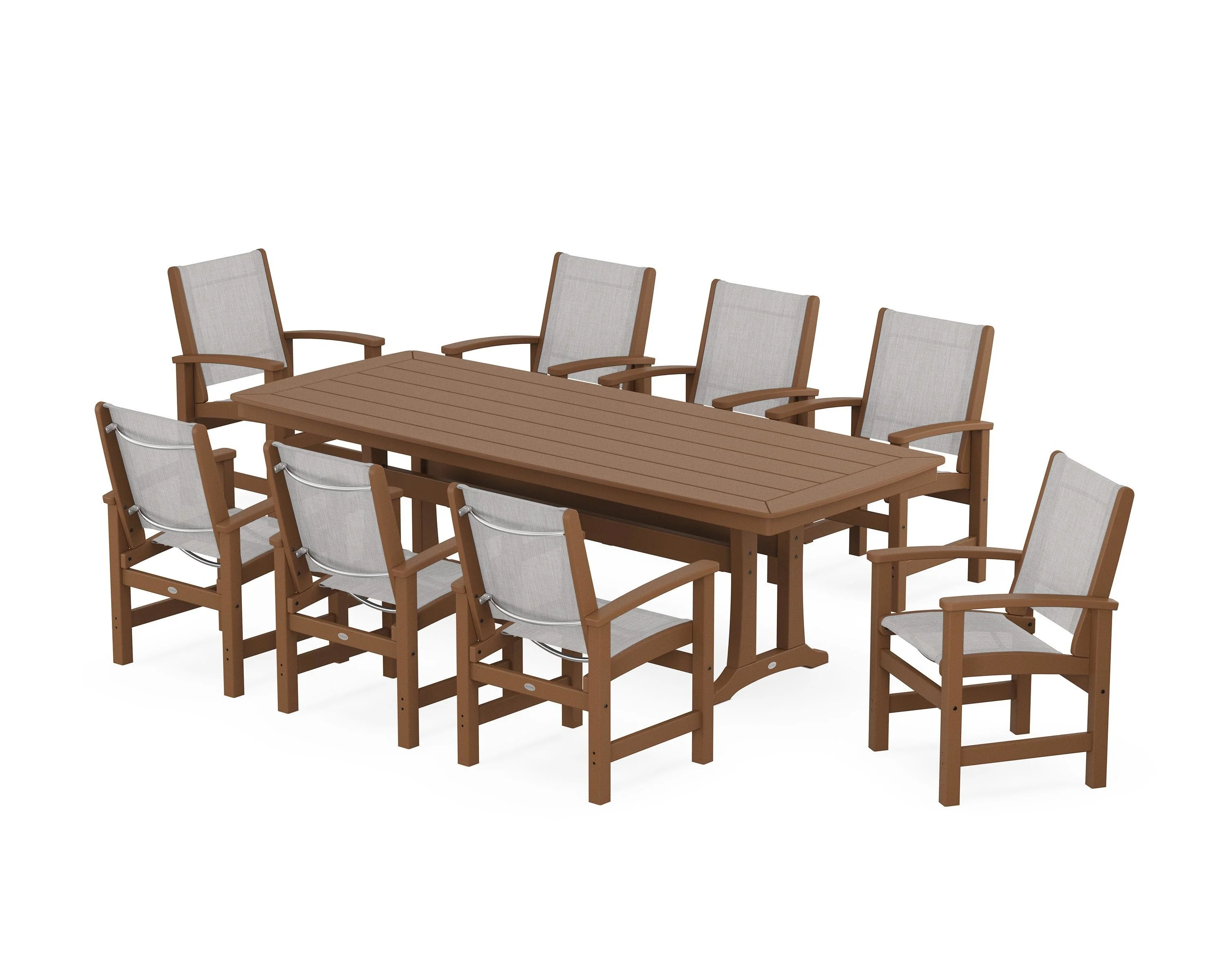 Coastal 9-Piece Dining Set with Trestle Legs - Image 111