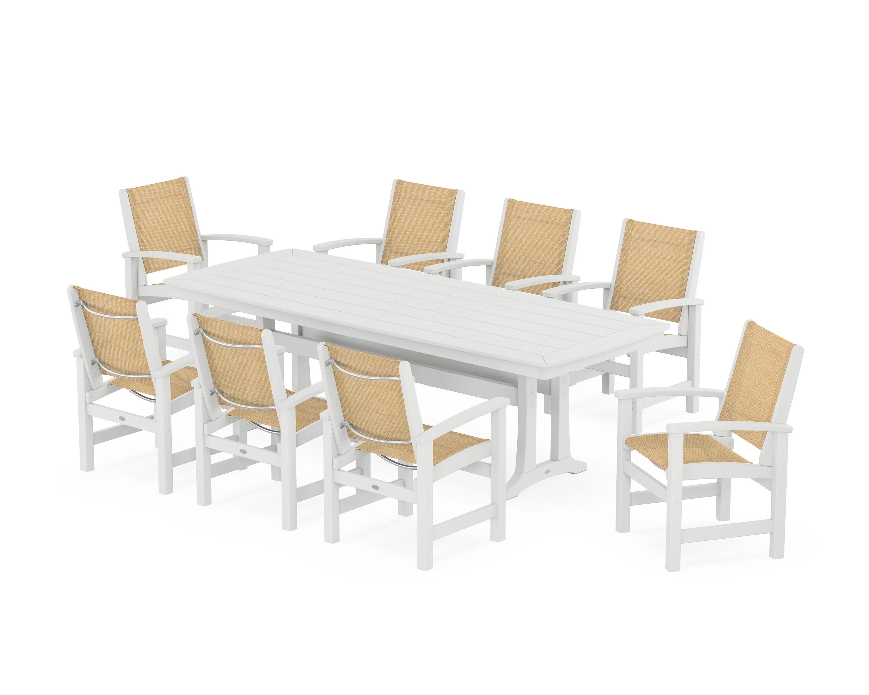 Coastal 9-Piece Dining Set with Trestle Legs - Image 113