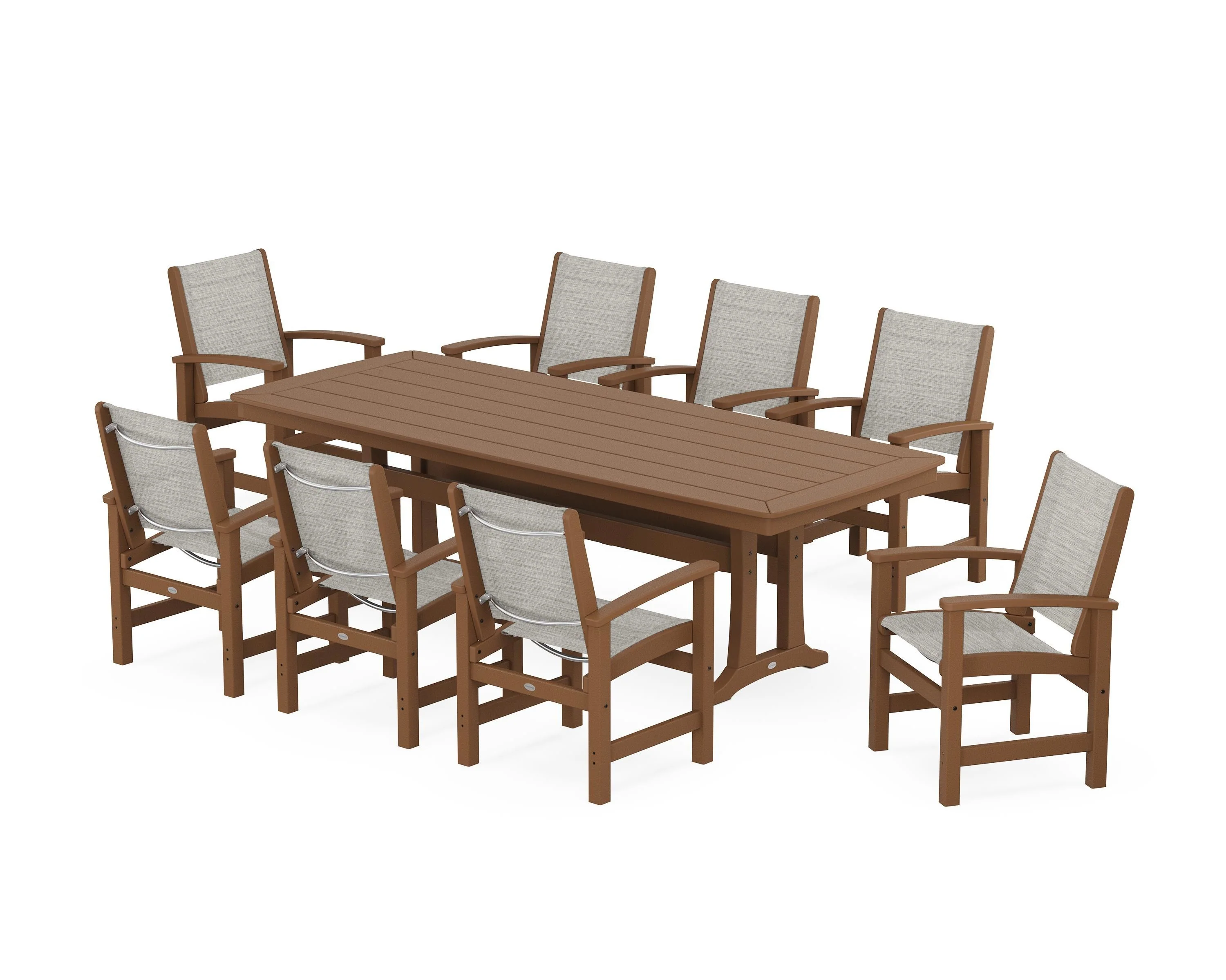Coastal 9-Piece Dining Set with Trestle Legs - Image 116
