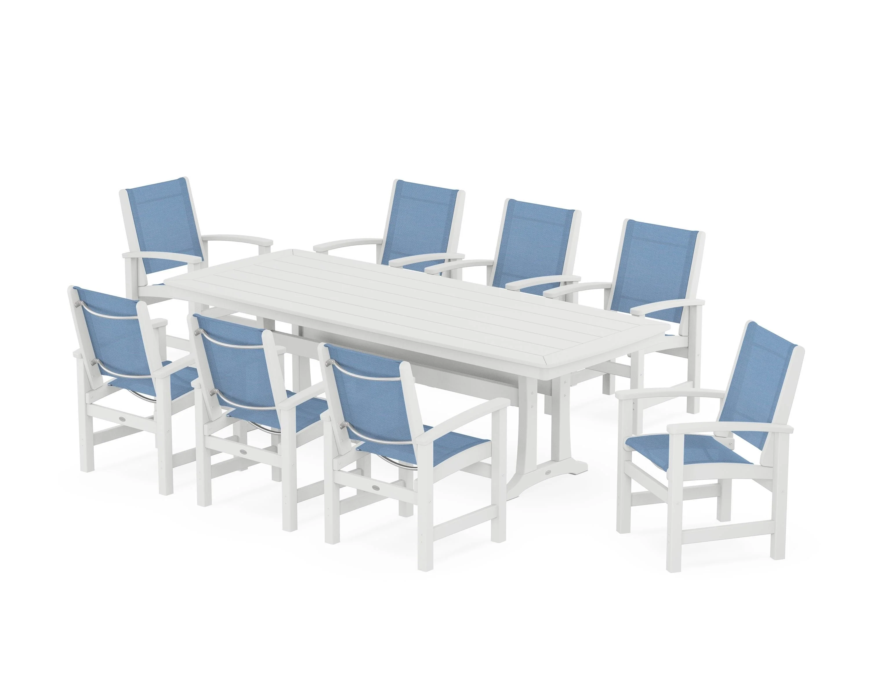 Coastal 9-Piece Dining Set with Trestle Legs - Image 12
