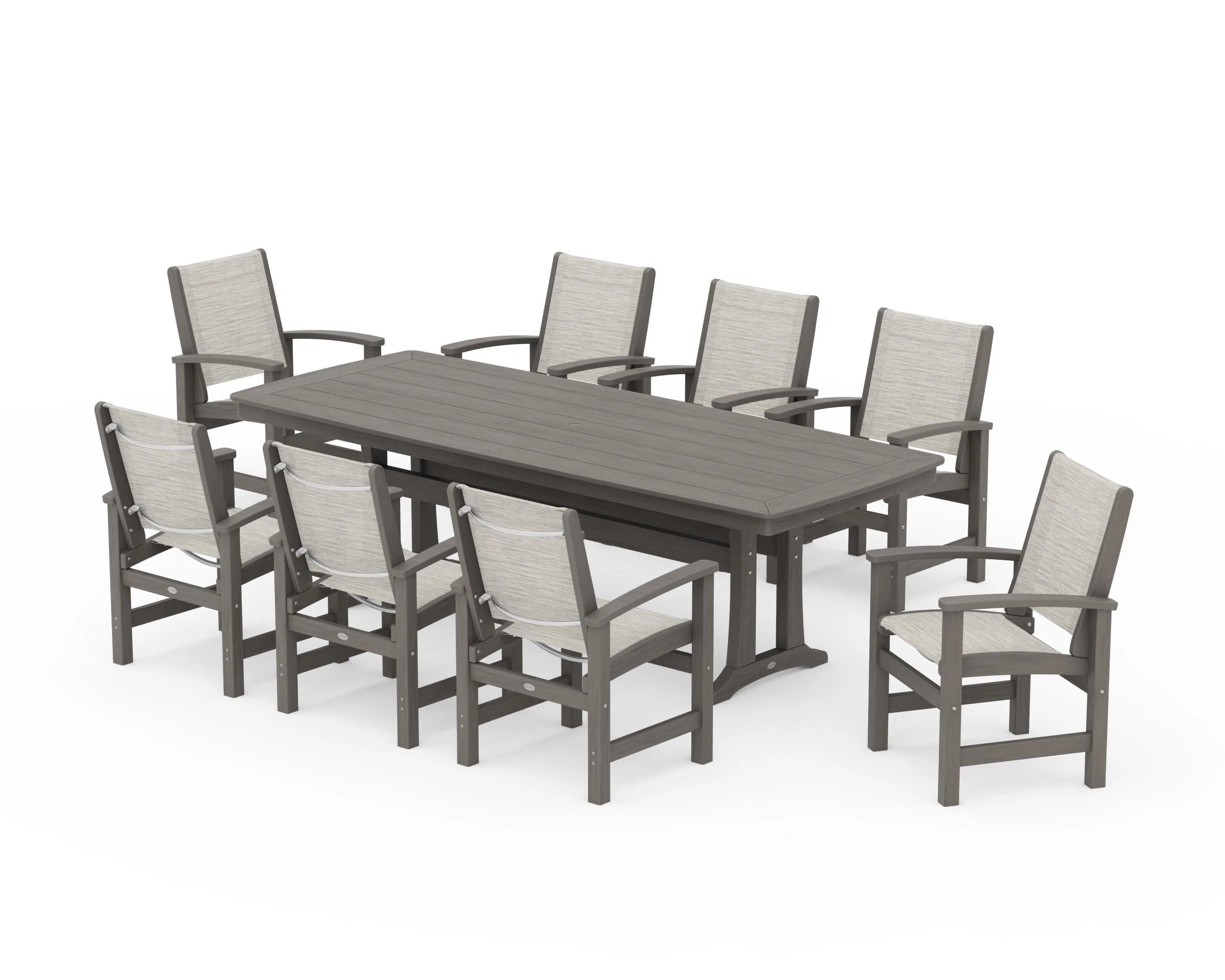 Coastal 9-Piece Dining Set with Trestle Legs - Image 126