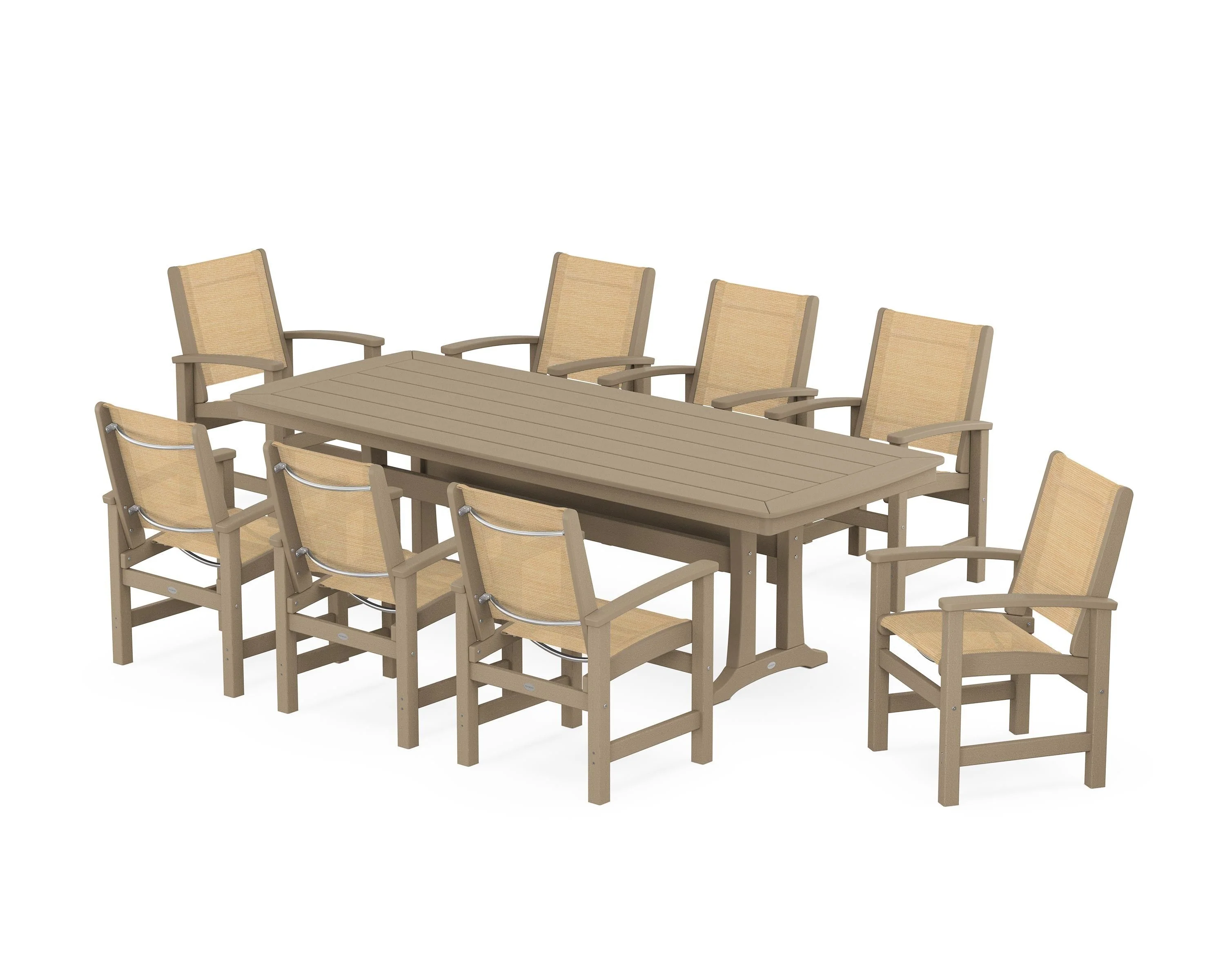 Coastal 9-Piece Dining Set with Trestle Legs - Image 70