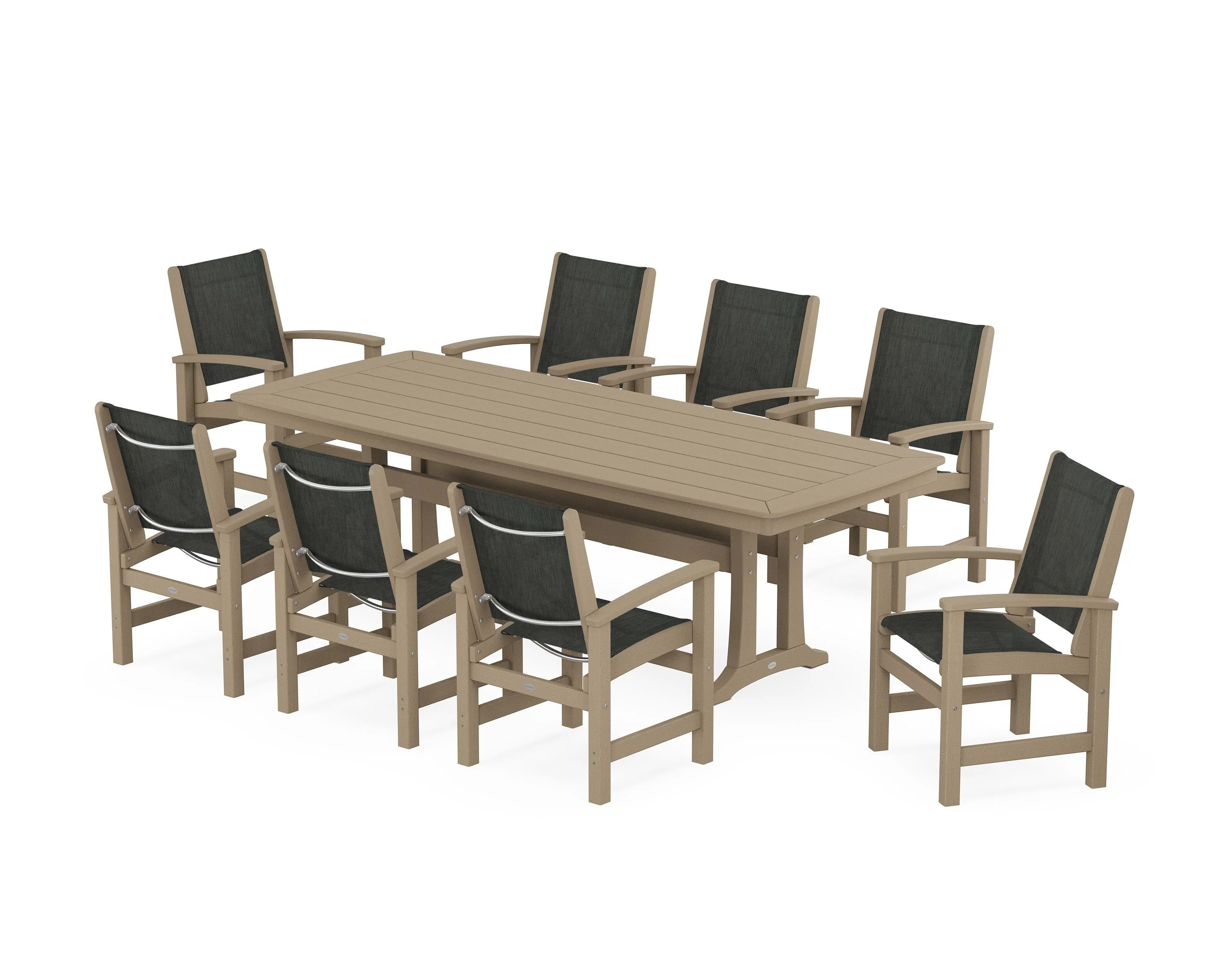 Coastal 9-Piece Dining Set with Trestle Legs - Image 77