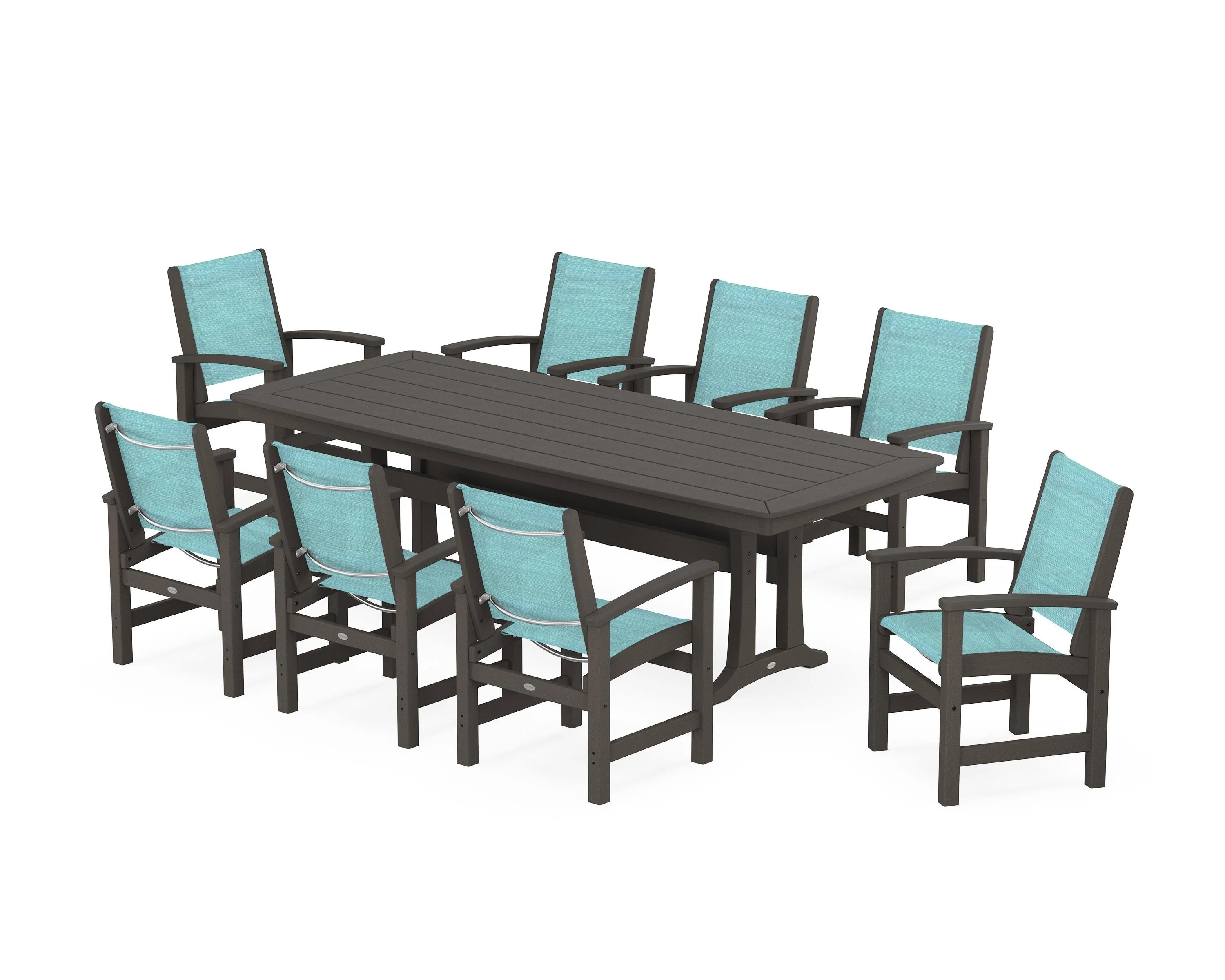 Coastal 9-Piece Dining Set with Trestle Legs - Image 78
