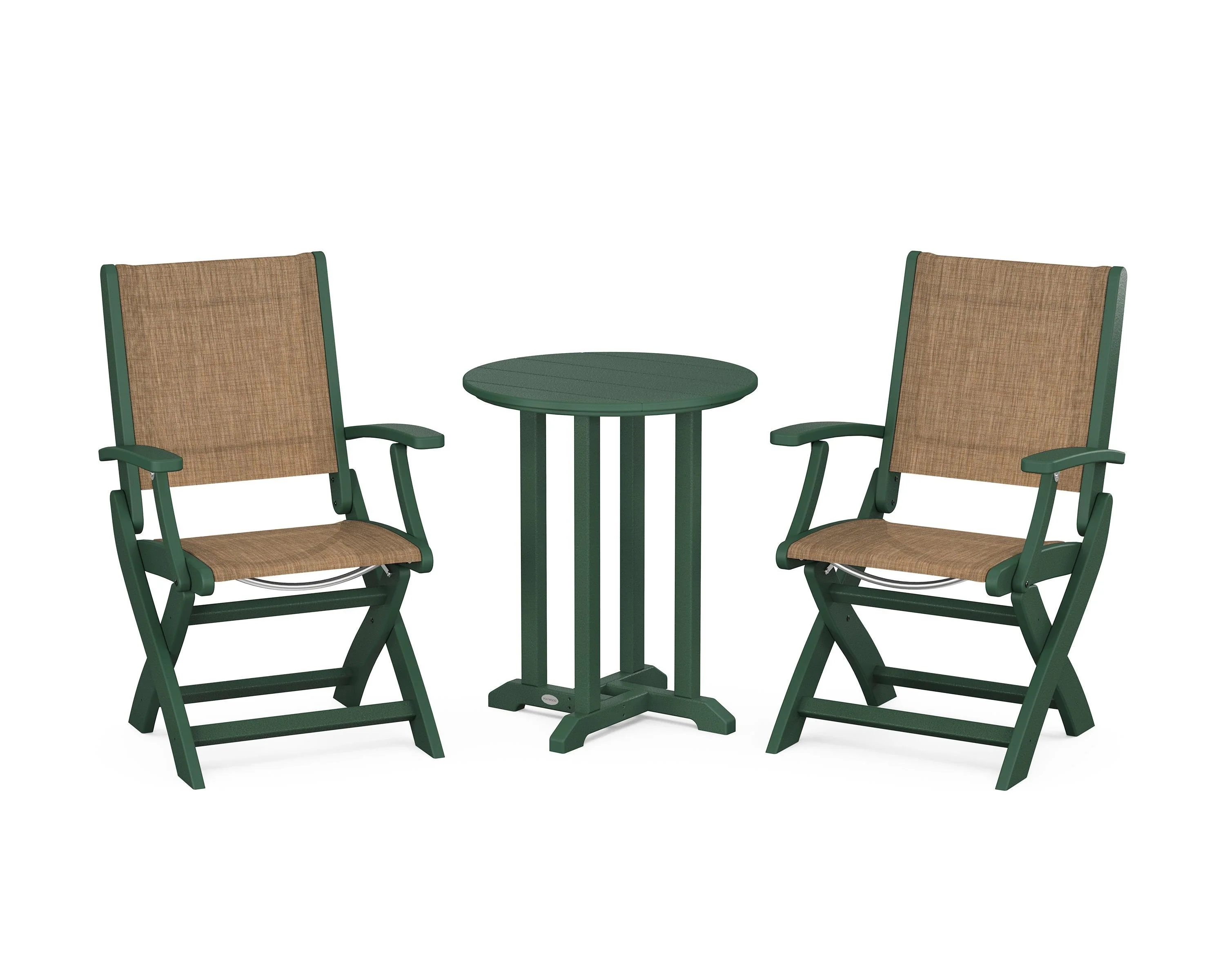 Coastal Folding 3-Piece Round Bistro Dining Set - Image 10