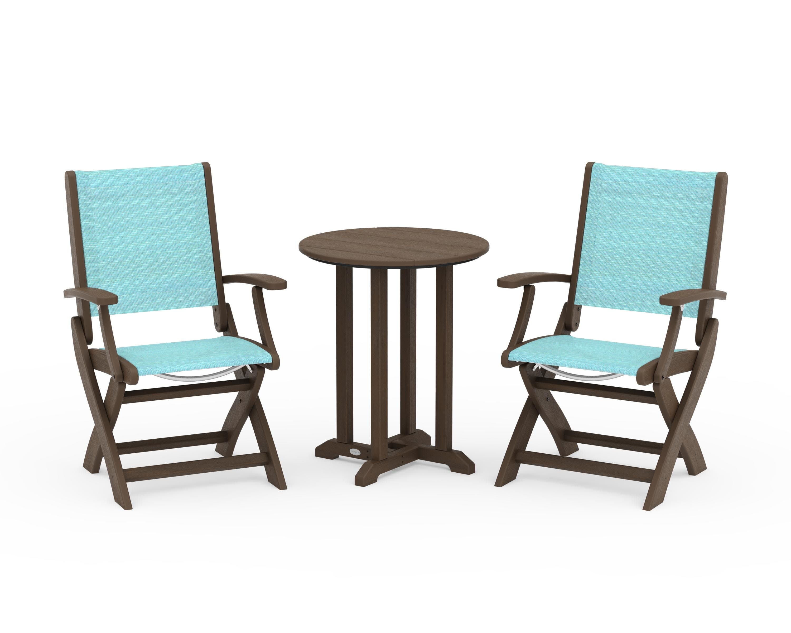 Coastal Folding 3-Piece Round Bistro Dining Set - Image 103