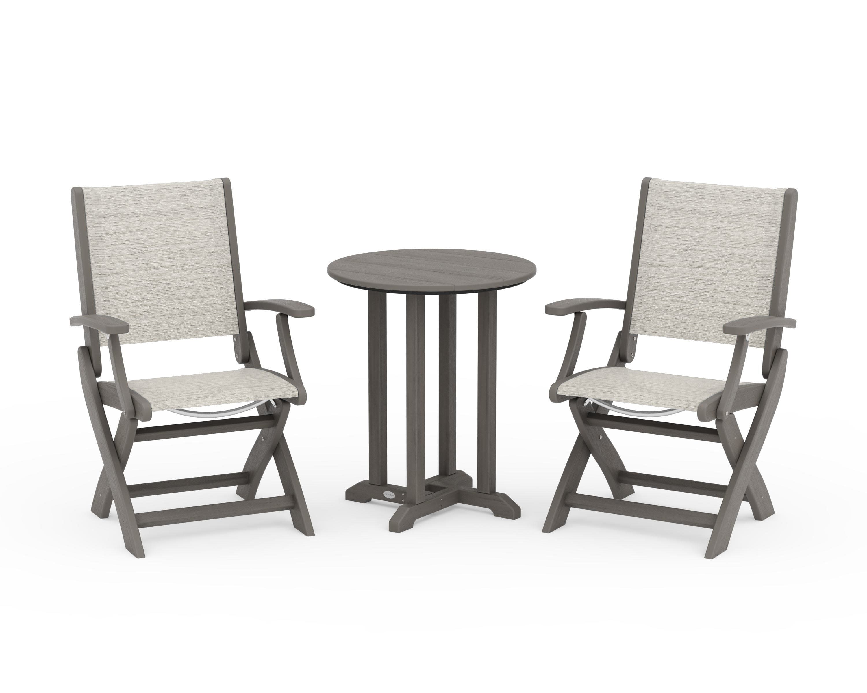 Coastal Folding 3-Piece Round Bistro Dining Set - Image 115