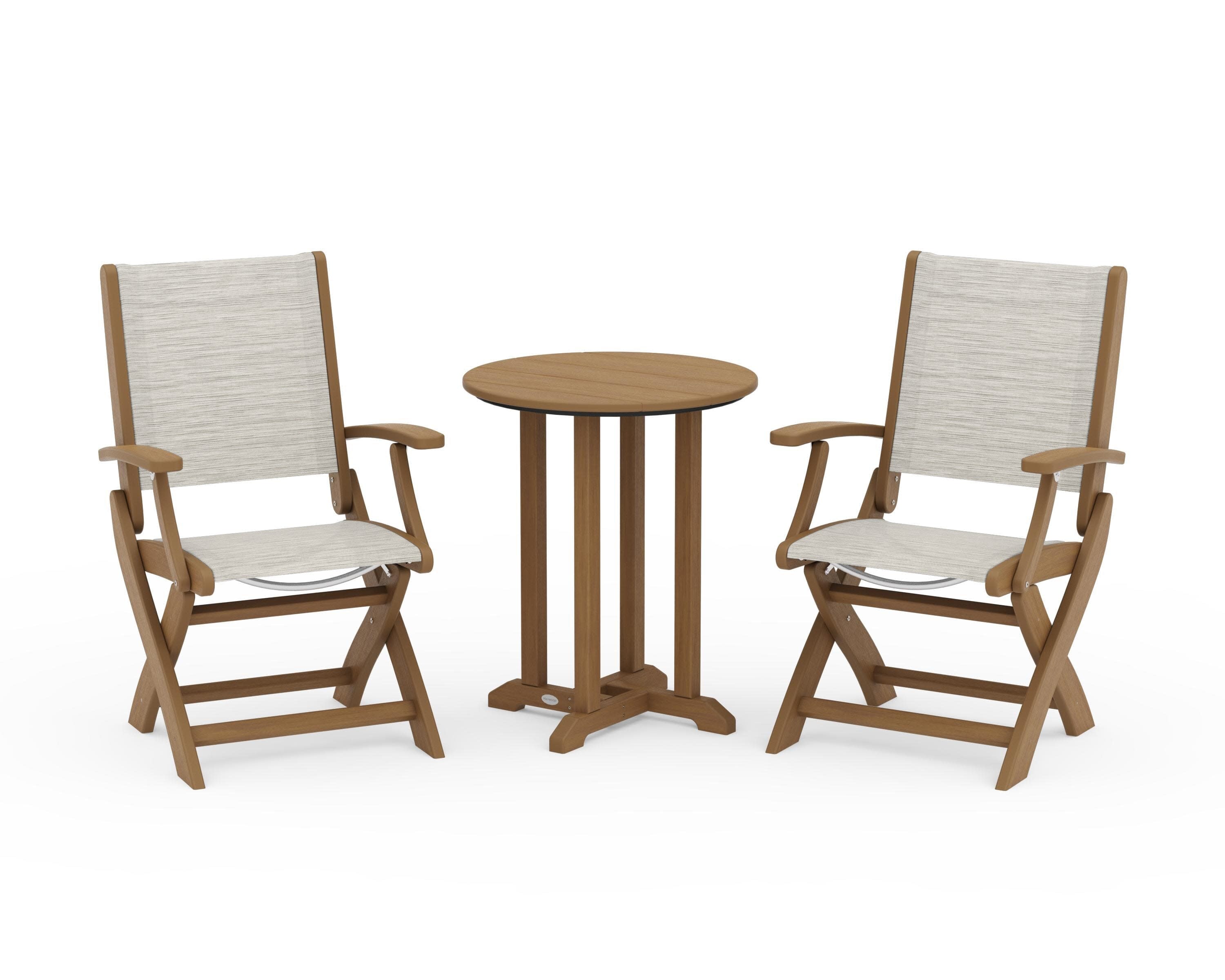 Coastal Folding 3-Piece Round Bistro Dining Set - Image 116