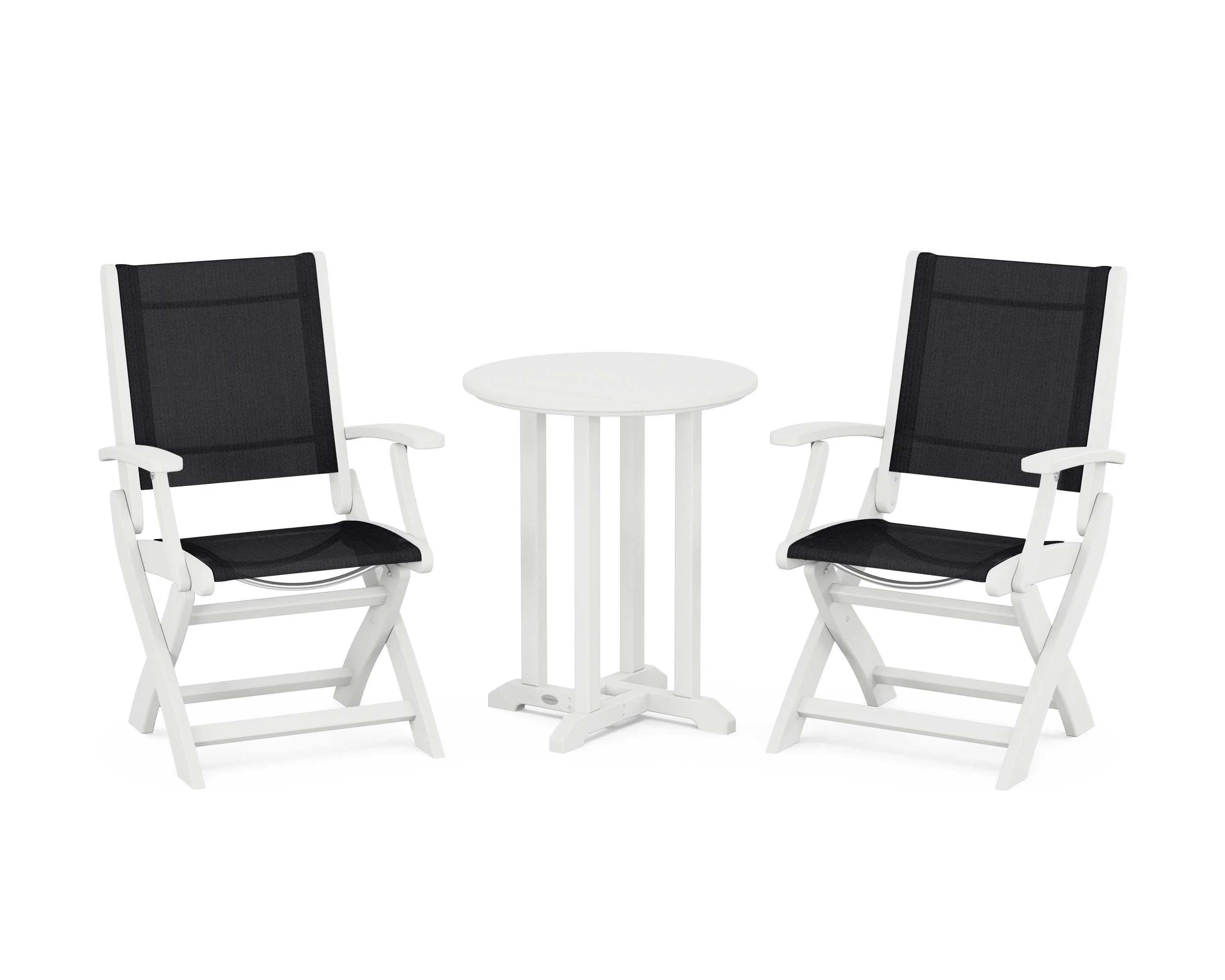 Coastal Folding 3-Piece Round Bistro Dining Set - Image 14