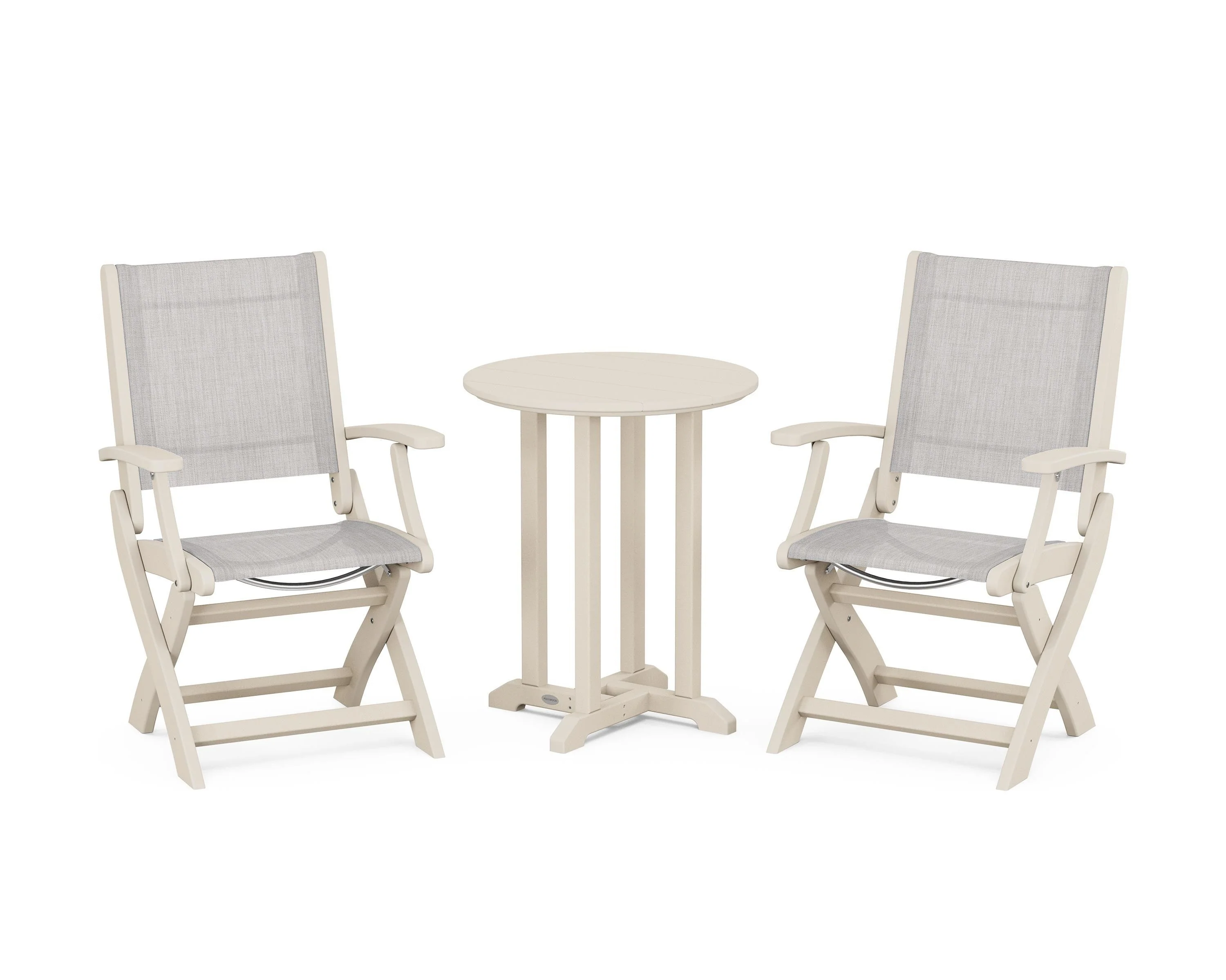 Coastal Folding 3-Piece Round Bistro Dining Set - Image 16