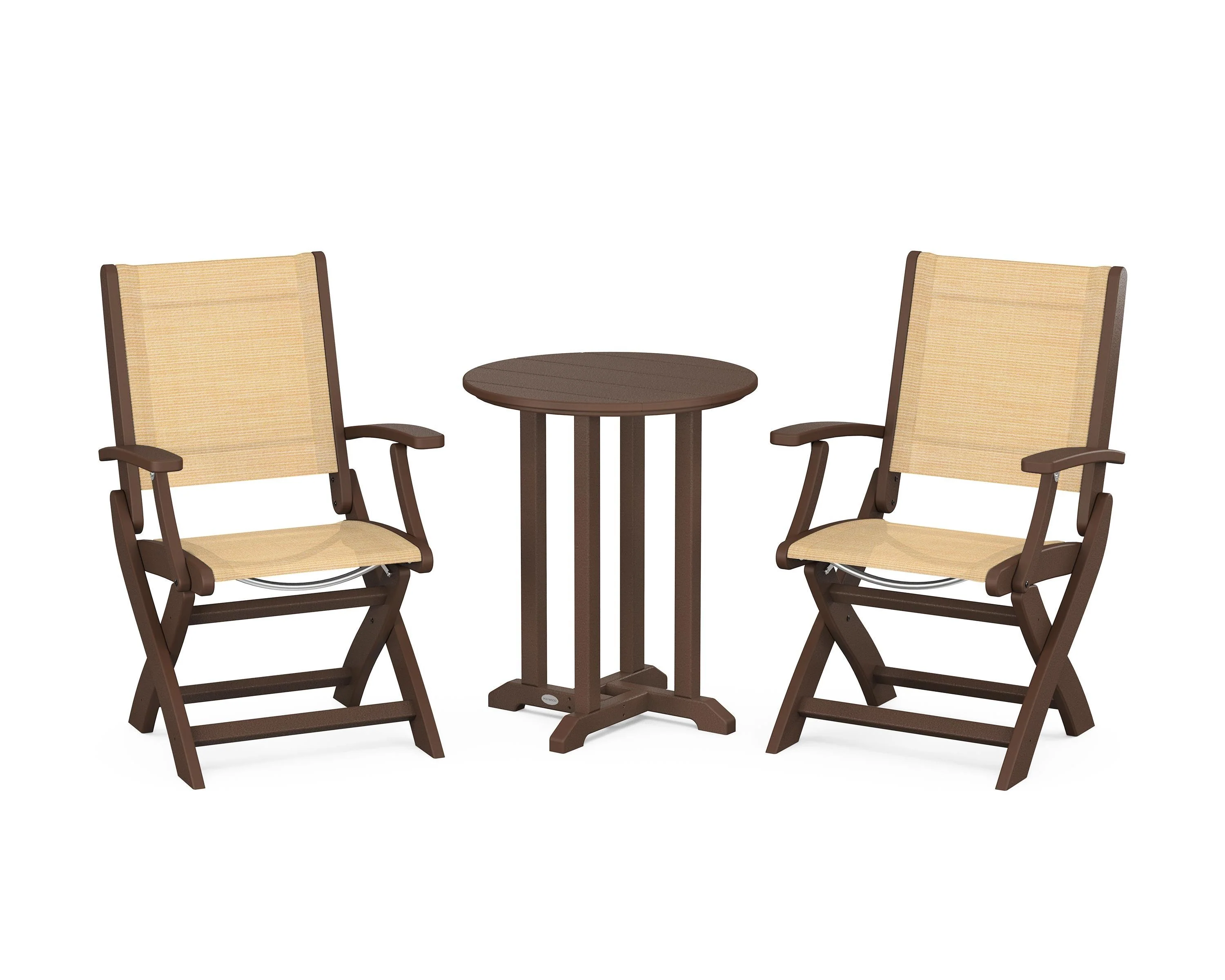 Coastal Folding 3-Piece Round Bistro Dining Set - Image 18