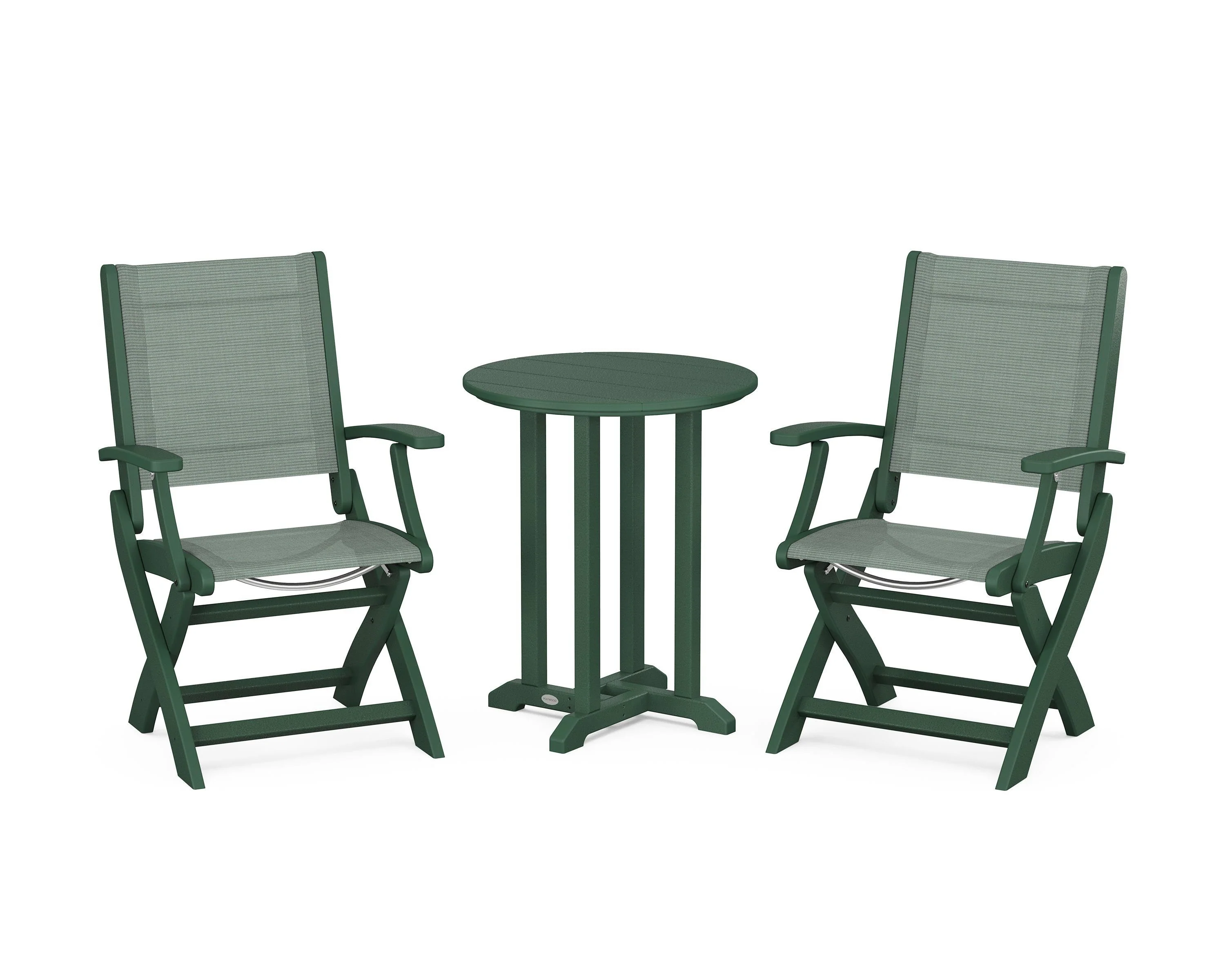 Coastal Folding 3-Piece Round Bistro Dining Set - Image 19
