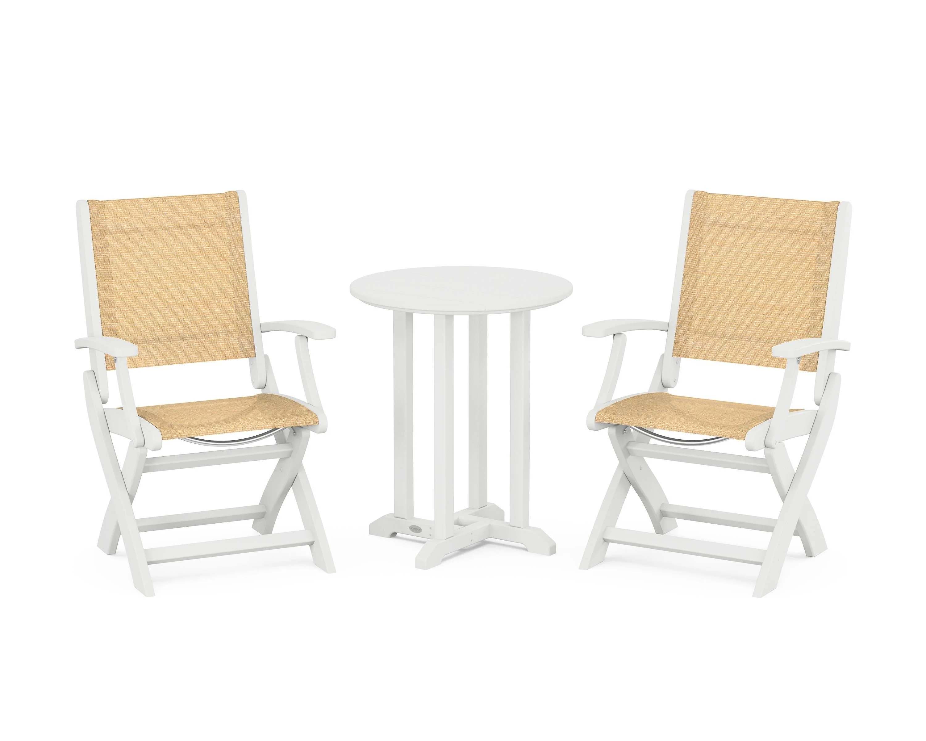 Coastal Folding 3-Piece Round Bistro Dining Set - Image 24