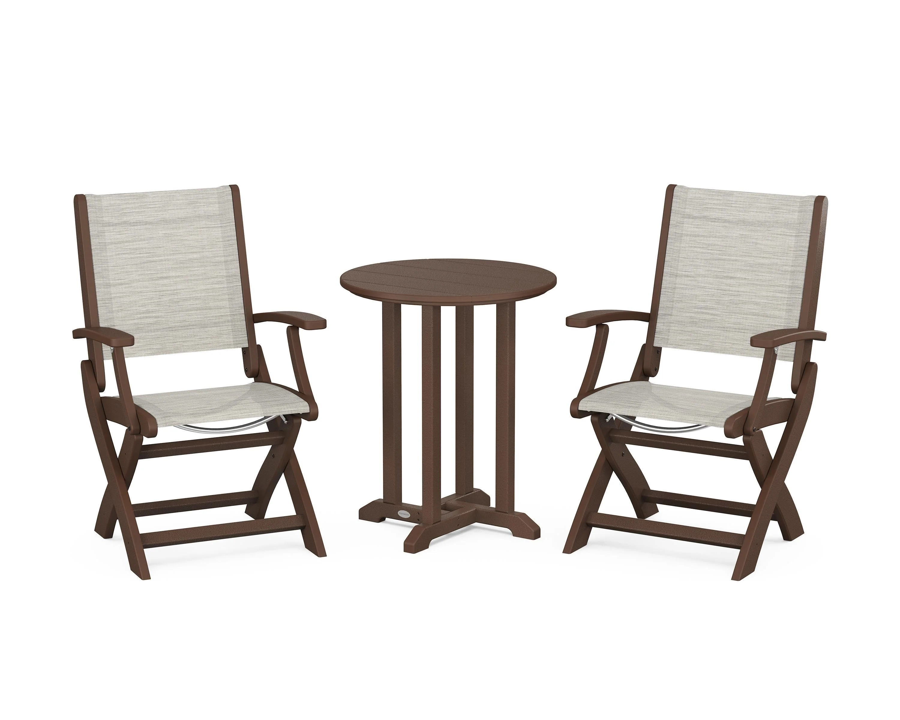 Coastal Folding 3-Piece Round Bistro Dining Set - Image 25