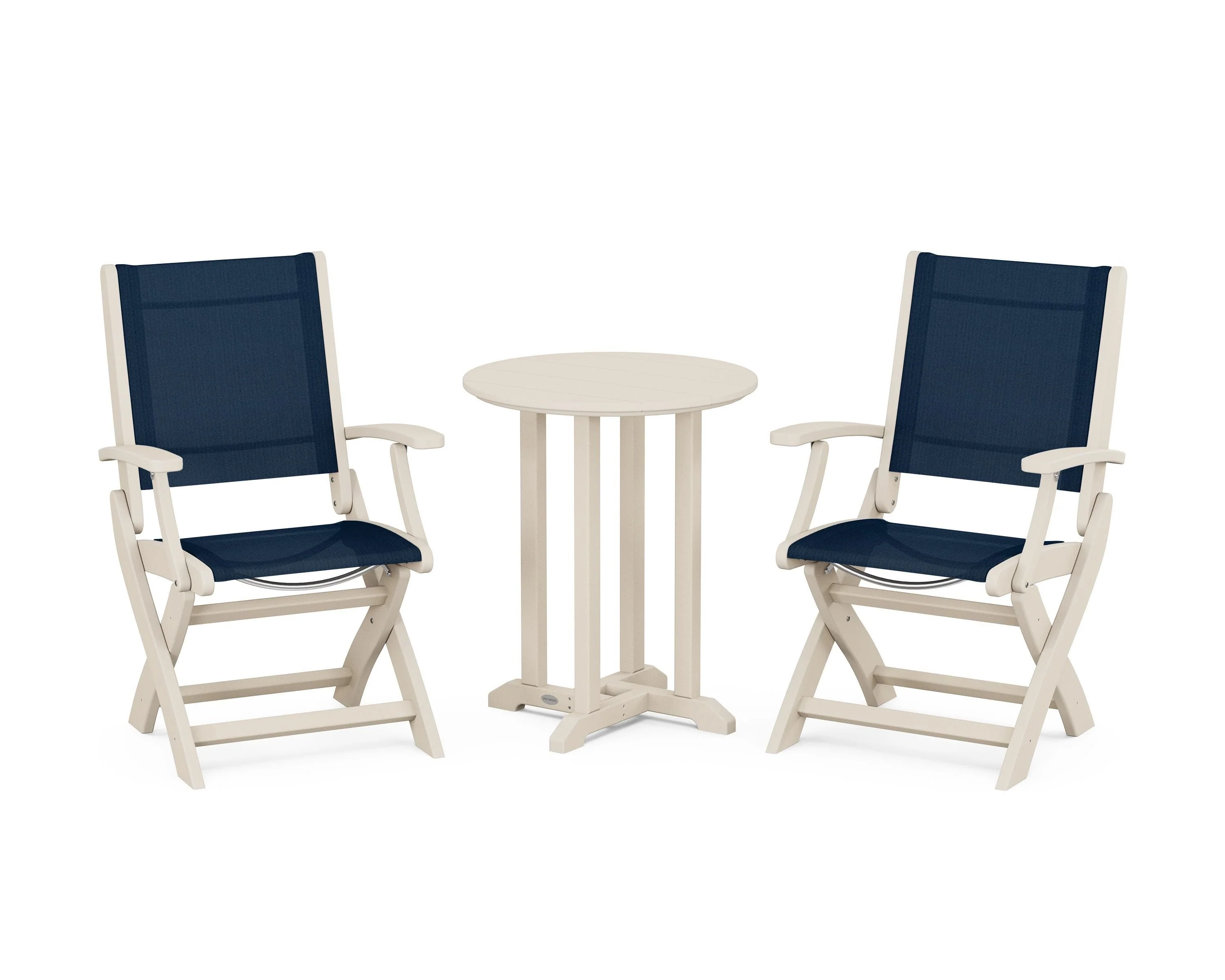 Coastal Folding 3-Piece Round Bistro Dining Set - Image 27