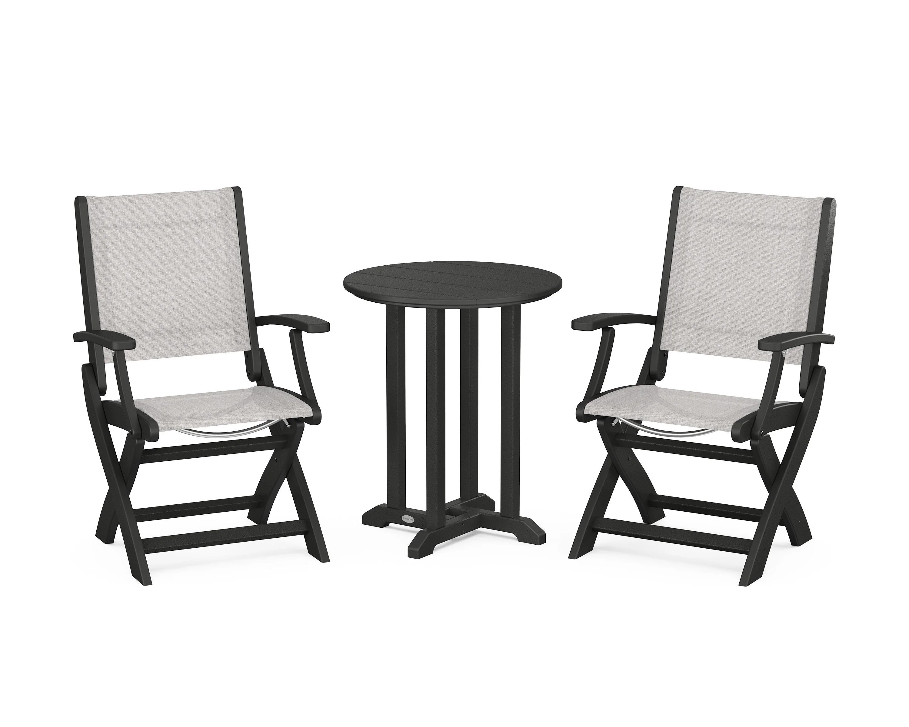 Coastal Folding 3-Piece Round Bistro Dining Set - Image 28