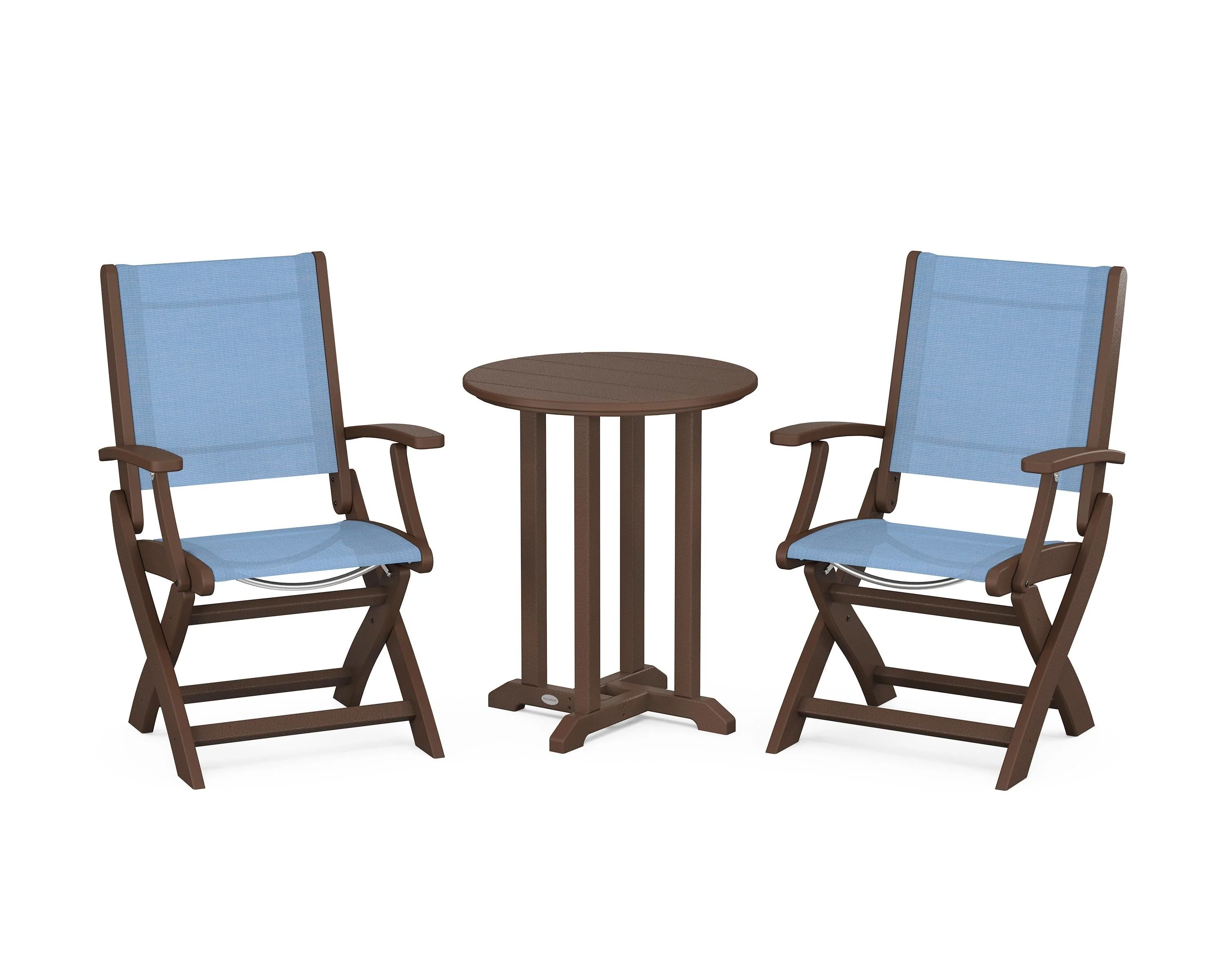 Coastal Folding 3-Piece Round Bistro Dining Set - Image 34