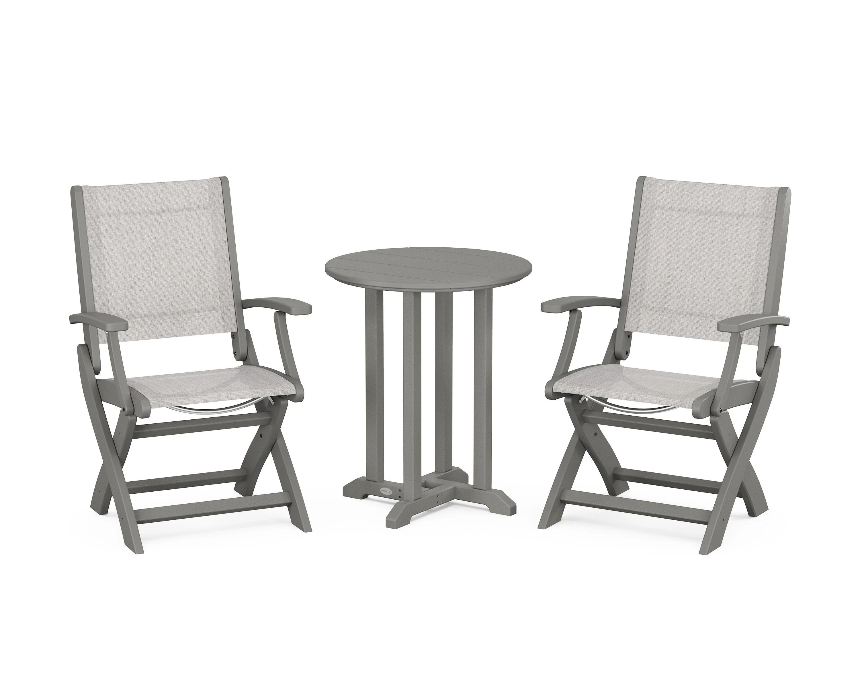 Coastal Folding 3-Piece Round Bistro Dining Set - Image 35