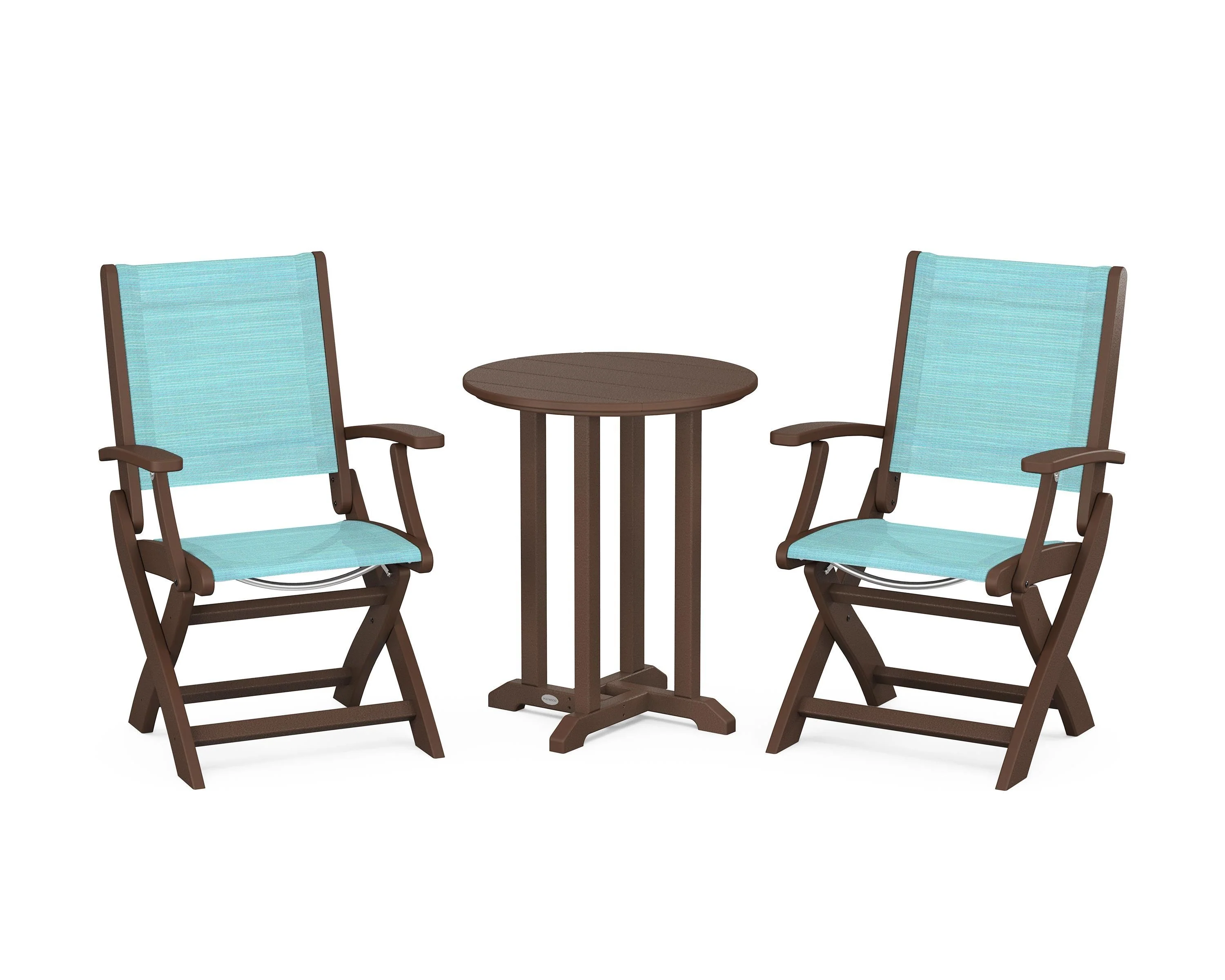 Coastal Folding 3-Piece Round Bistro Dining Set - Image 36