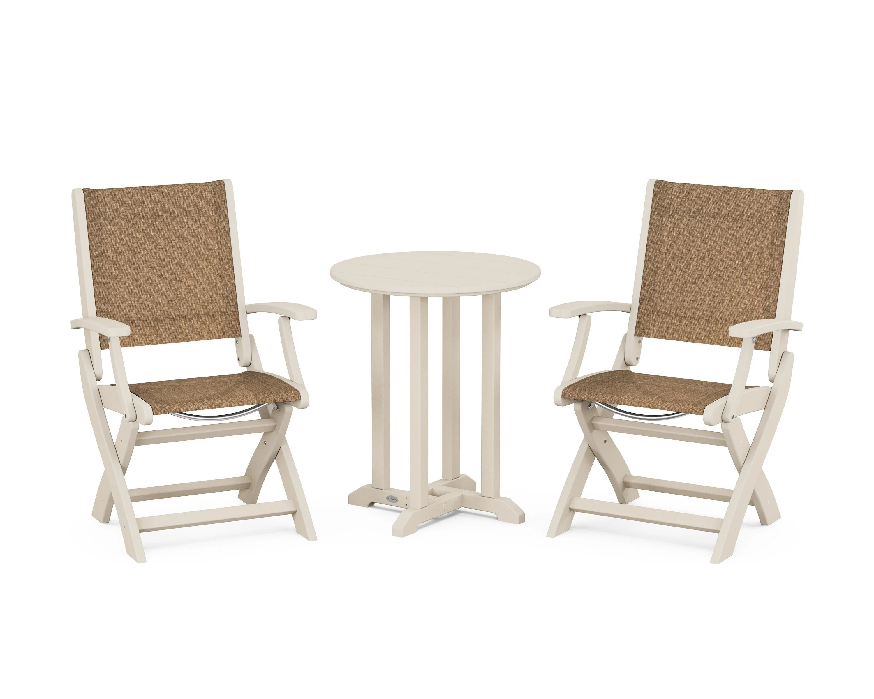 Coastal Folding 3-Piece Round Bistro Dining Set - Image 43