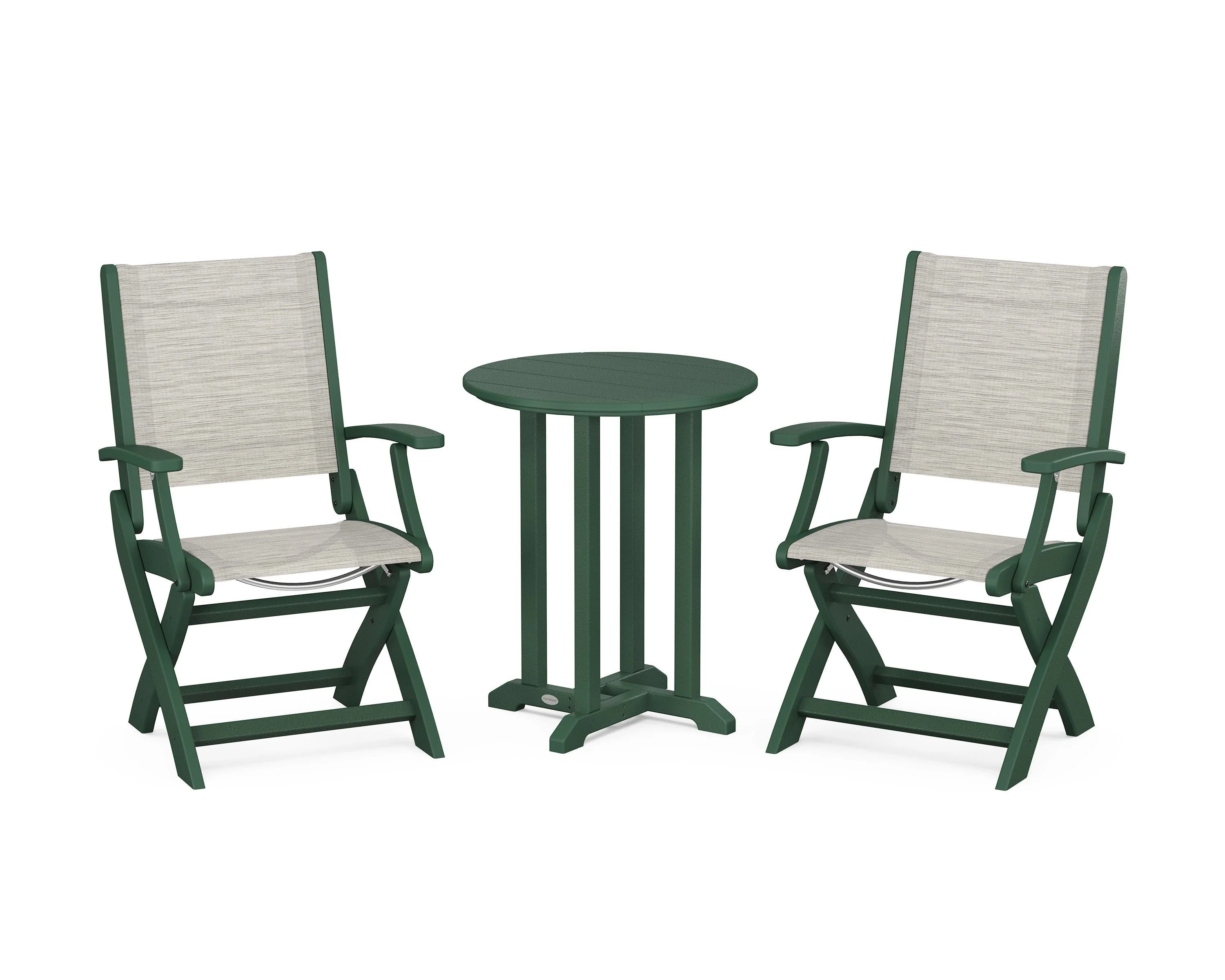 Coastal Folding 3-Piece Round Bistro Dining Set - Image 44
