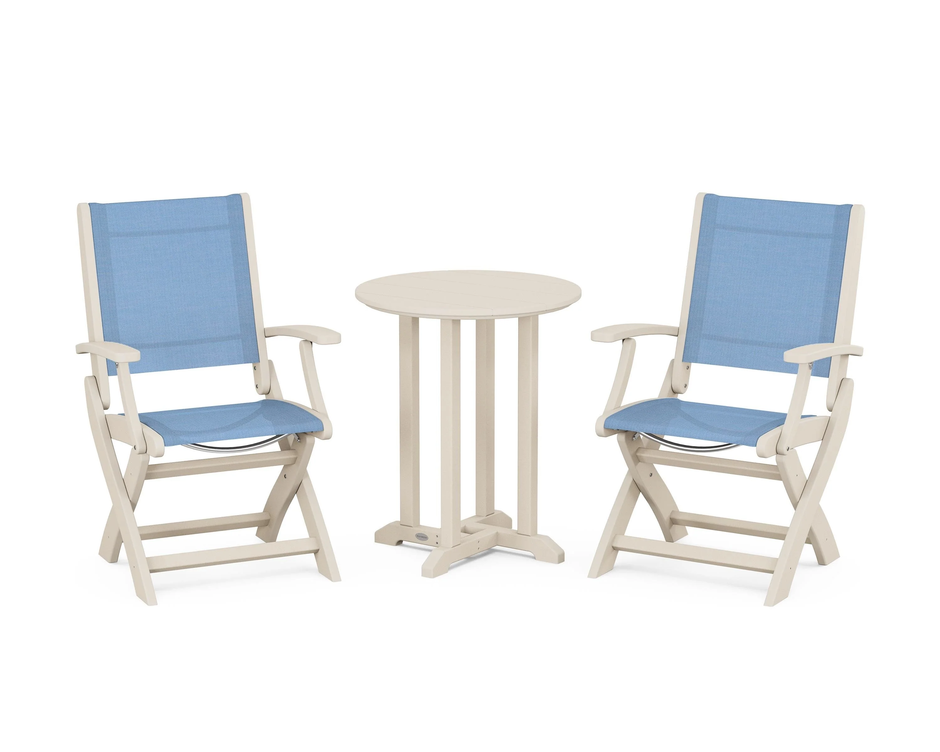 Coastal Folding 3-Piece Round Bistro Dining Set - Image 47