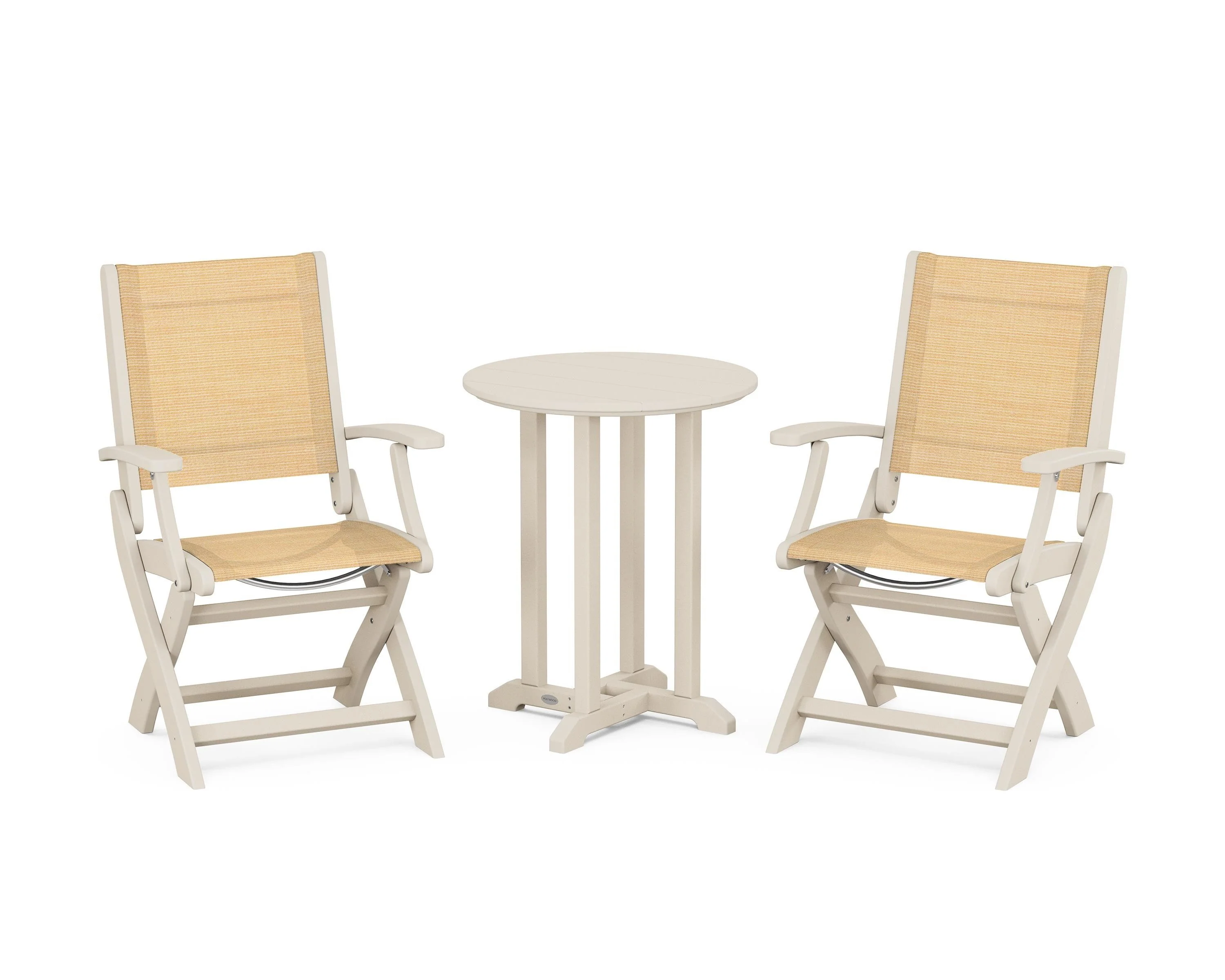 Coastal Folding 3-Piece Round Bistro Dining Set - Image 49