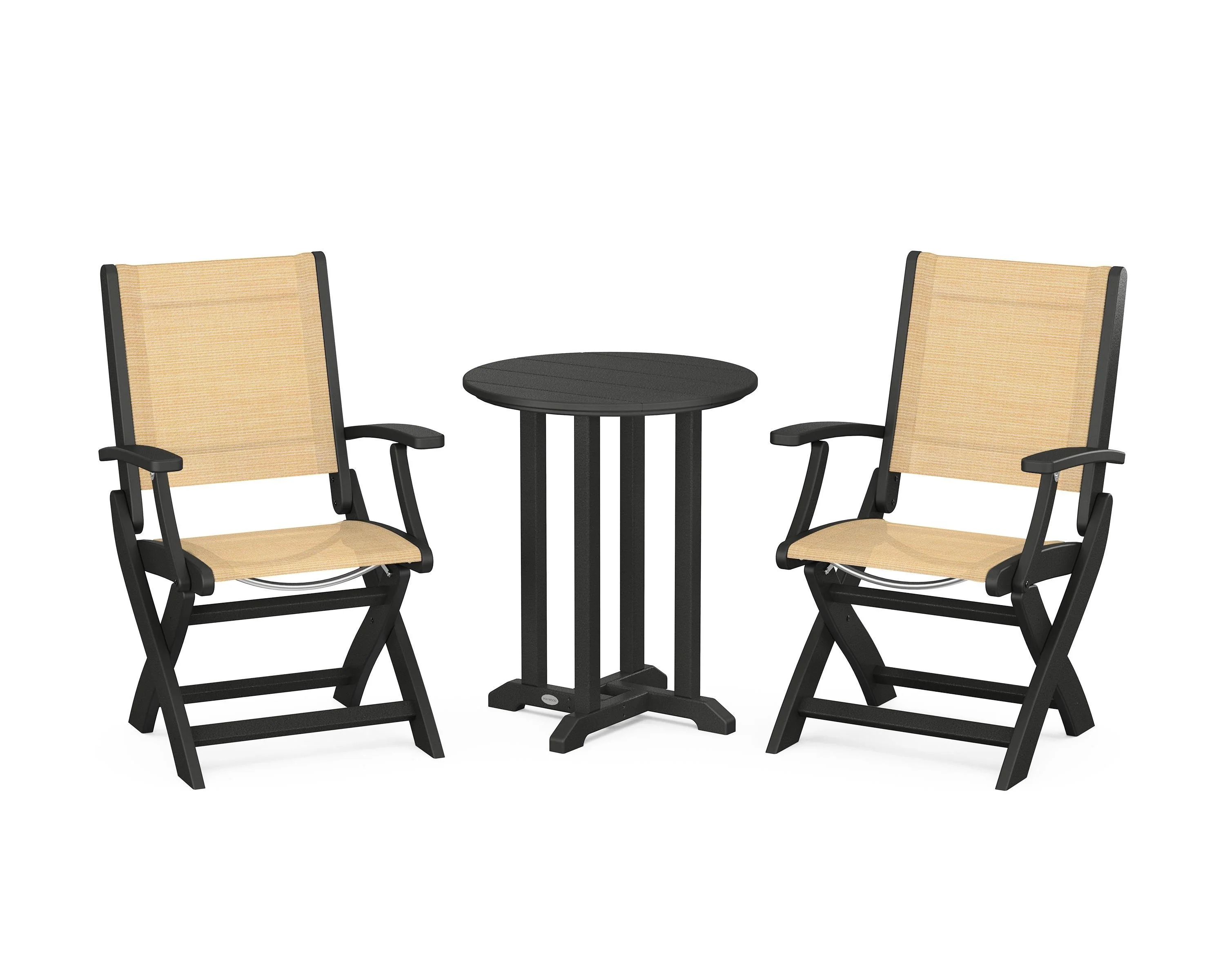 Coastal Folding 3-Piece Round Bistro Dining Set - Image 52