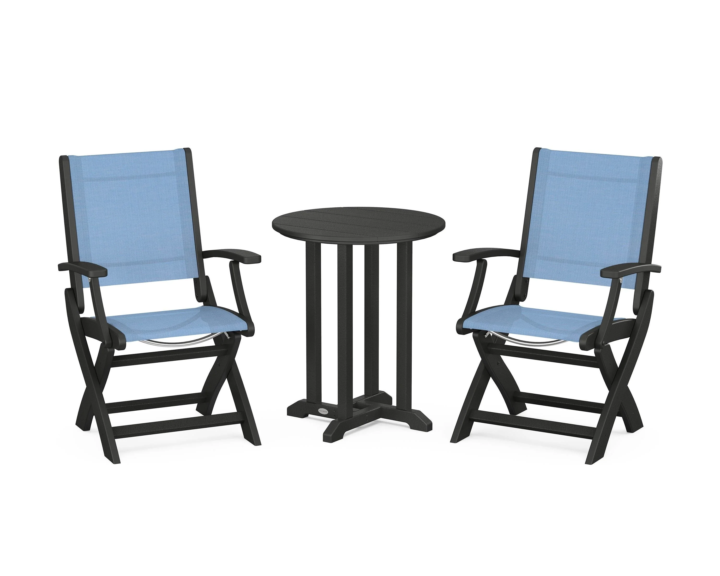 Coastal Folding 3-Piece Round Bistro Dining Set - Image 68