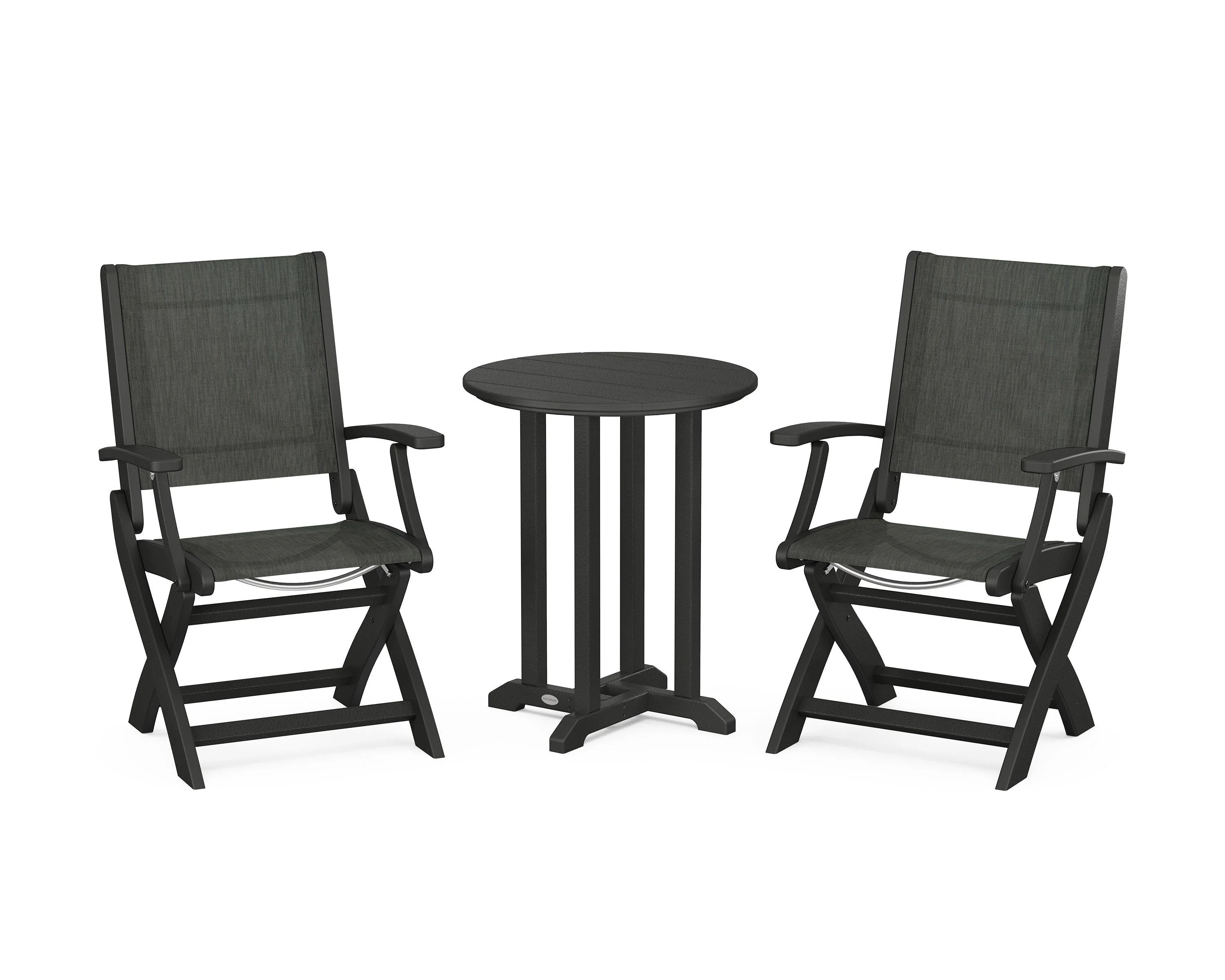 Coastal Folding 3-Piece Round Bistro Dining Set - Image 70