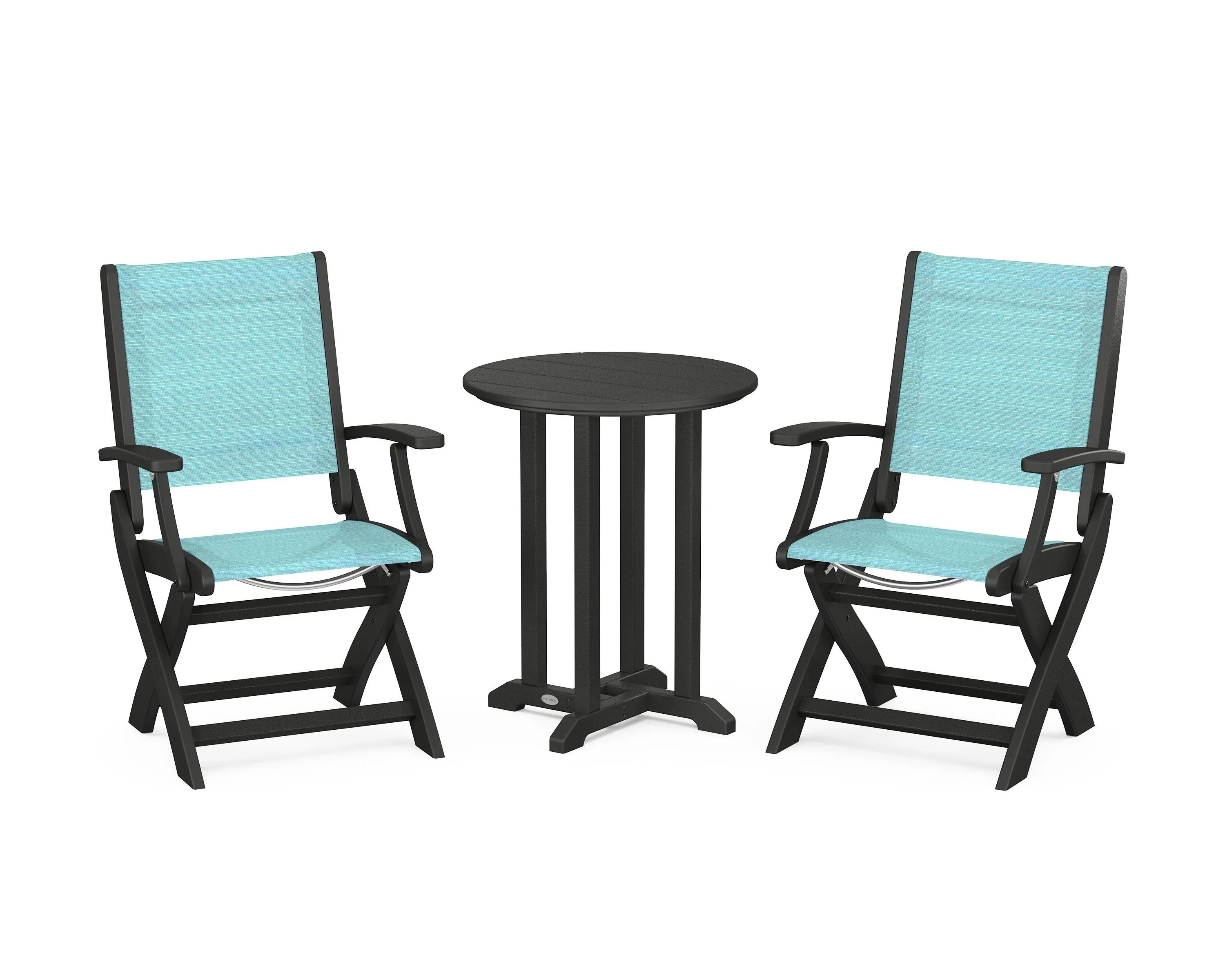 Coastal Folding 3-Piece Round Bistro Dining Set - Image 75