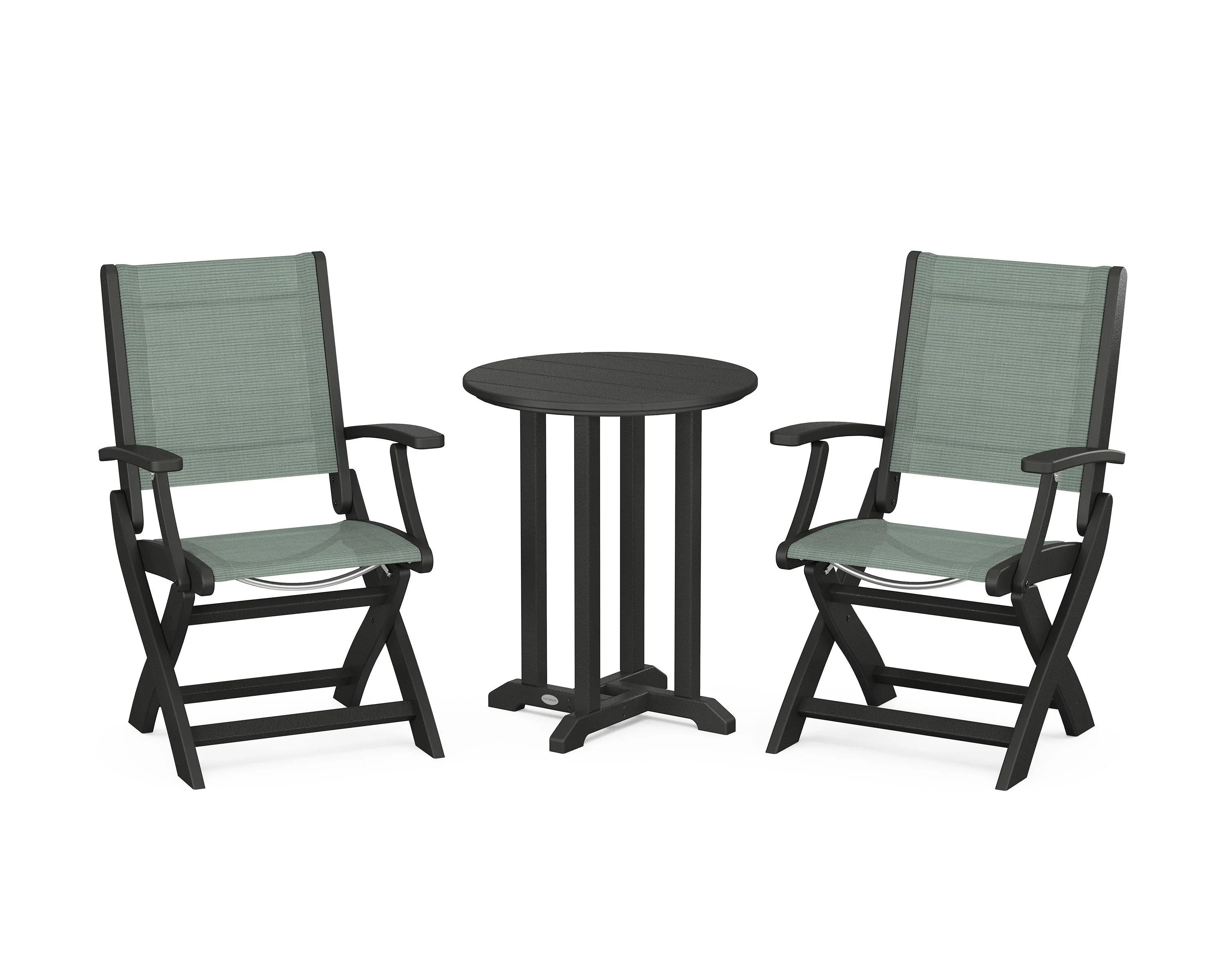 Coastal Folding 3-Piece Round Bistro Dining Set - Image 76