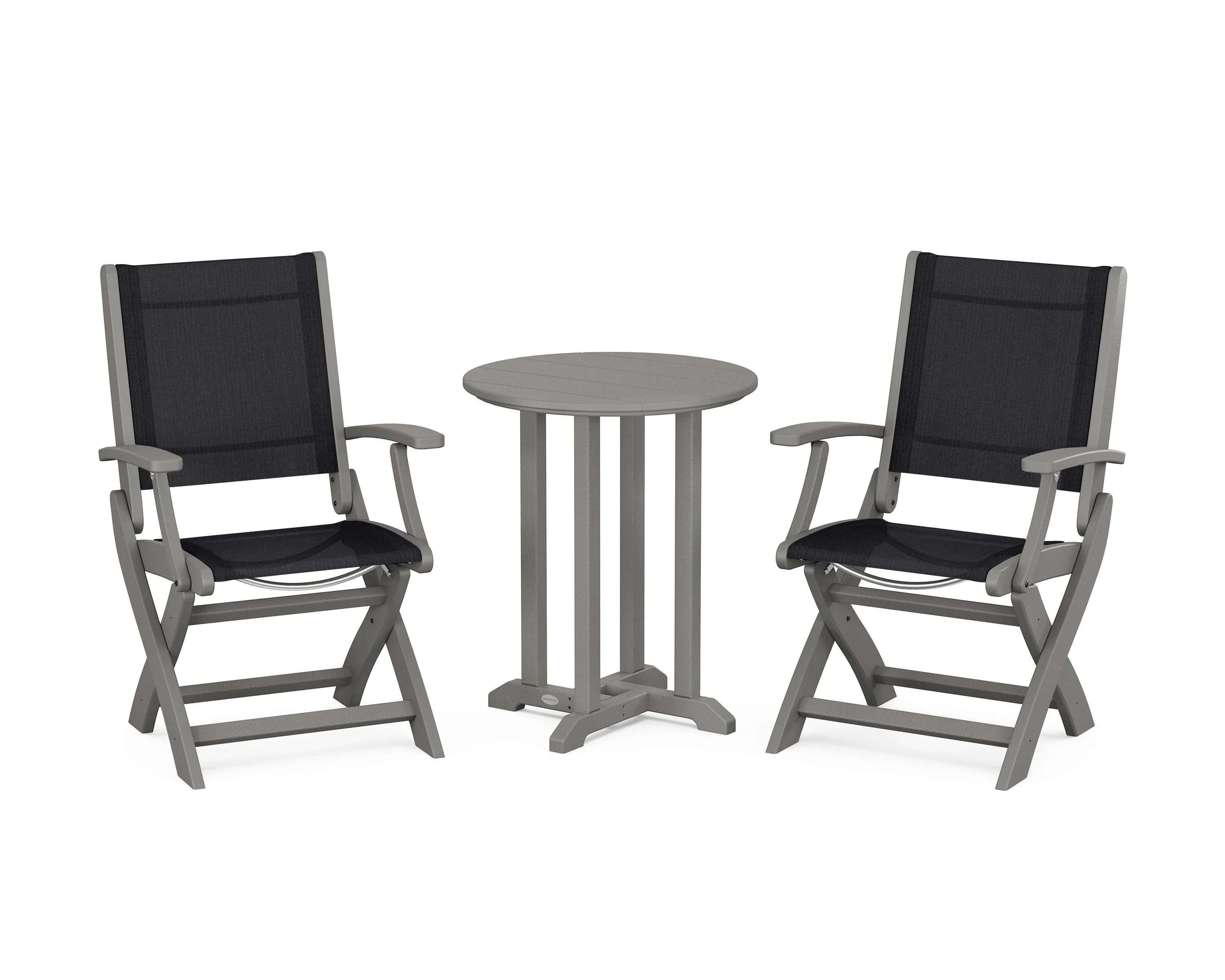 Coastal Folding 3-Piece Round Bistro Dining Set - Image 79