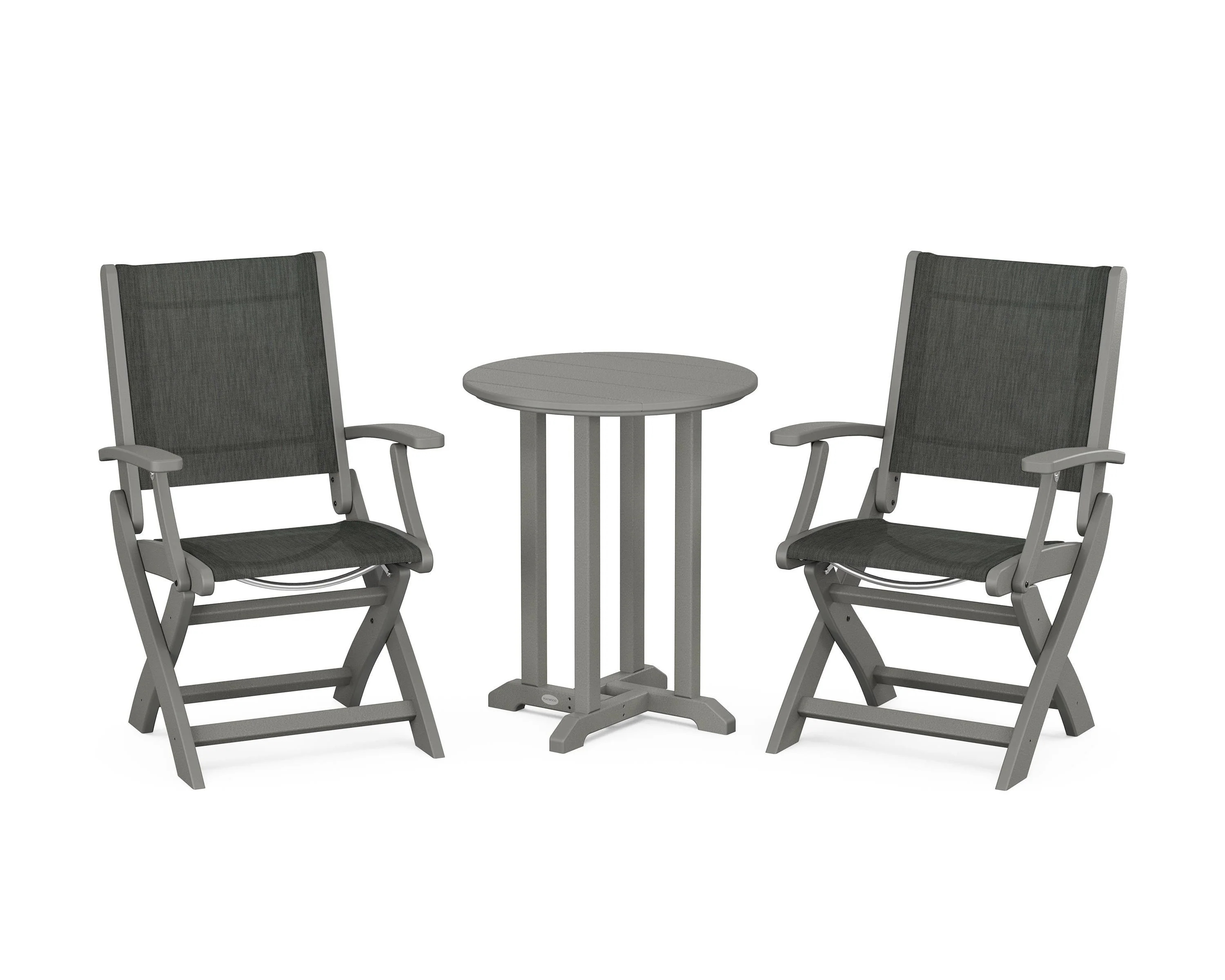 Coastal Folding 3-Piece Round Bistro Dining Set - Image 81