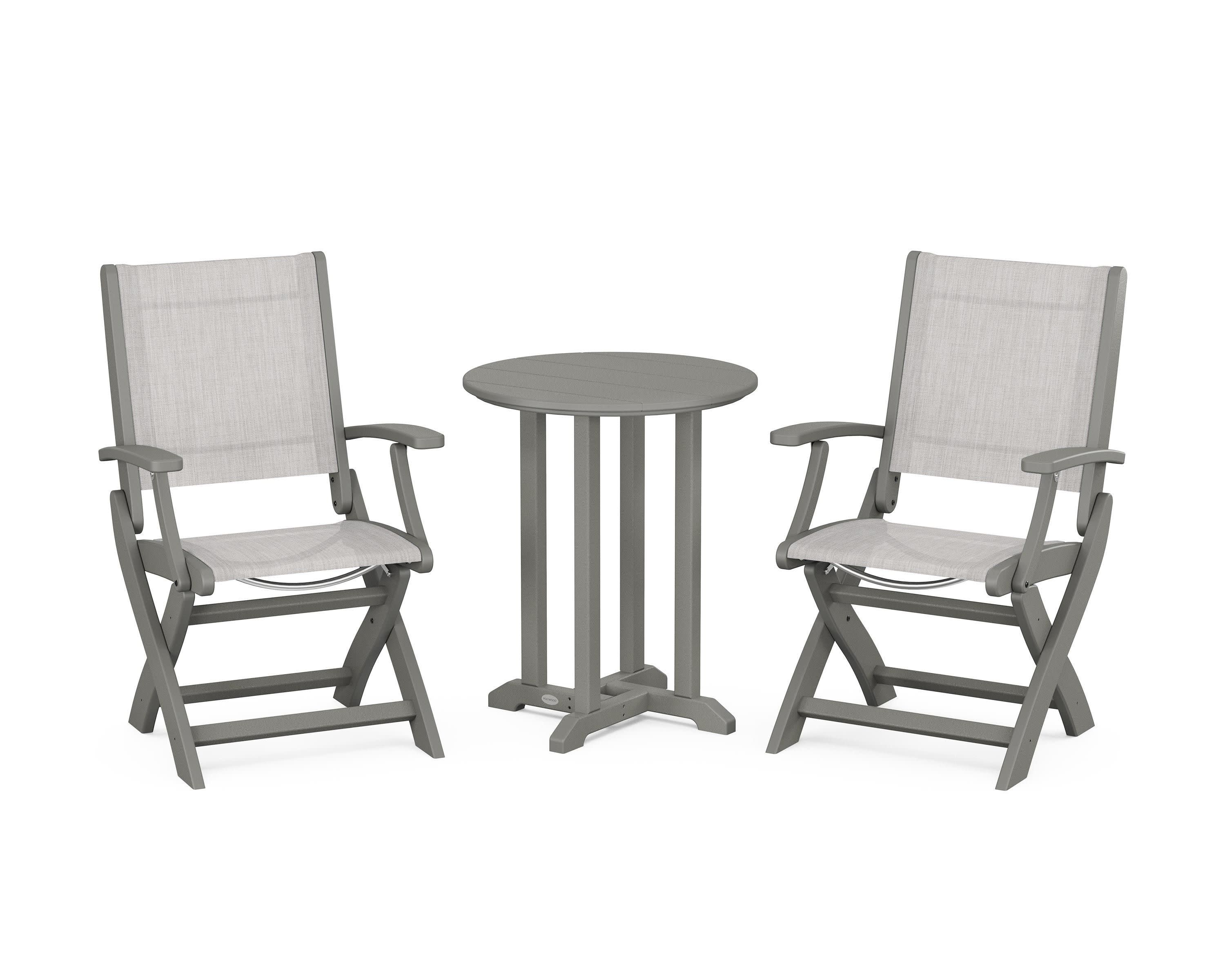 Coastal Folding 3-Piece Round Bistro Dining Set - Image 87