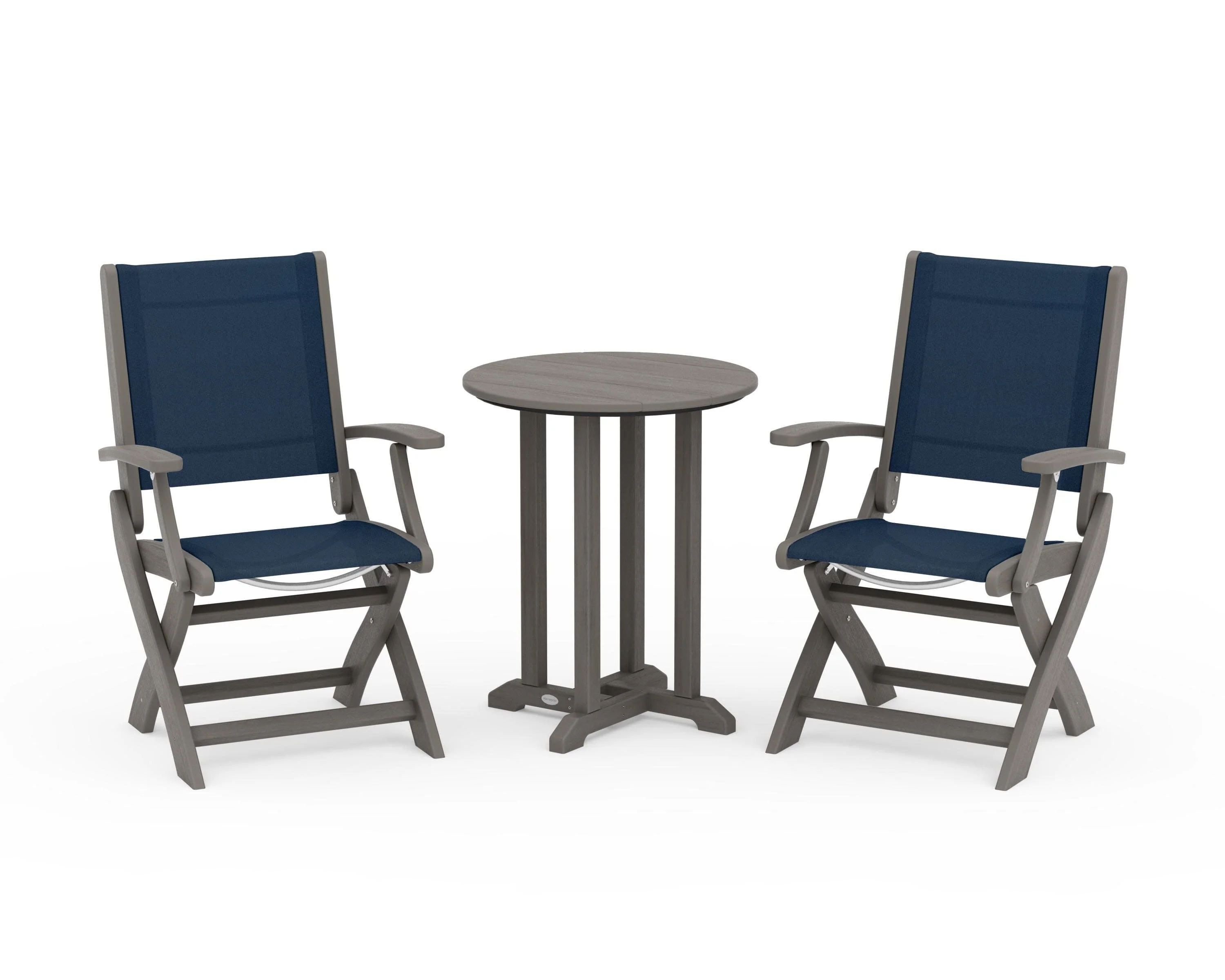 Coastal Folding 3-Piece Round Bistro Dining Set - Image 98