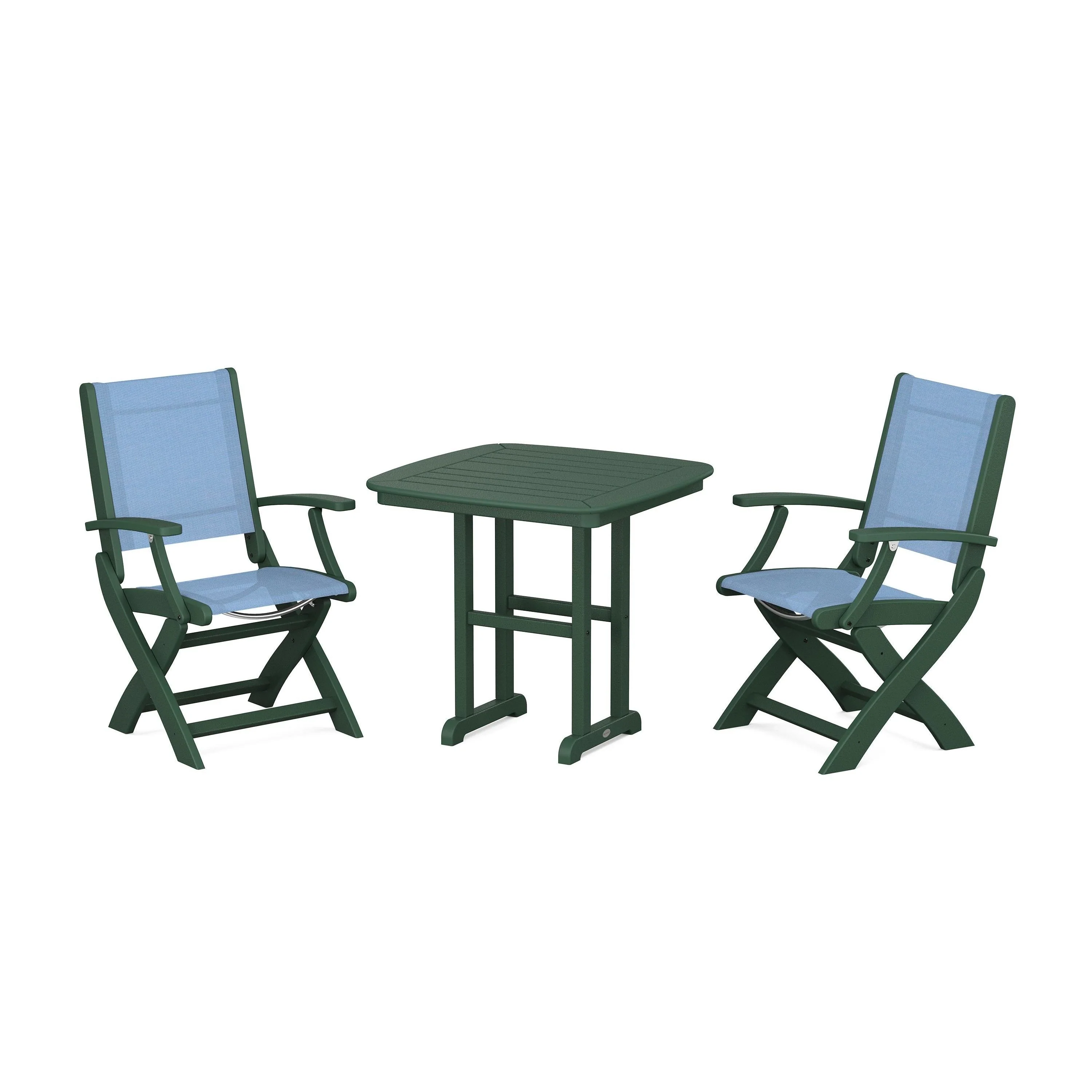 Coastal Folding Chair 3-Piece Dining Set - Image 3