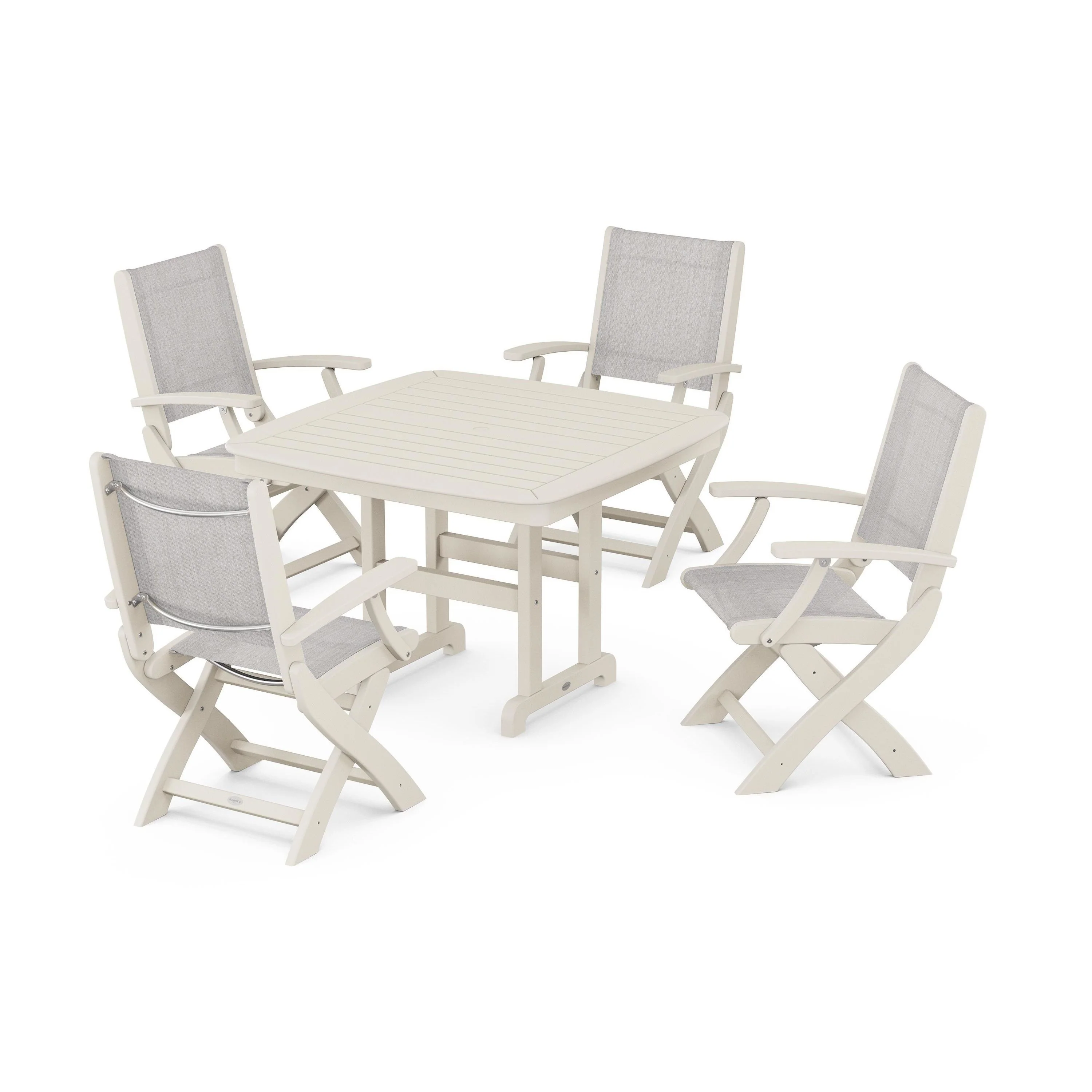 Coastal Folding Chair 5-Piece Dining Set - Image 10