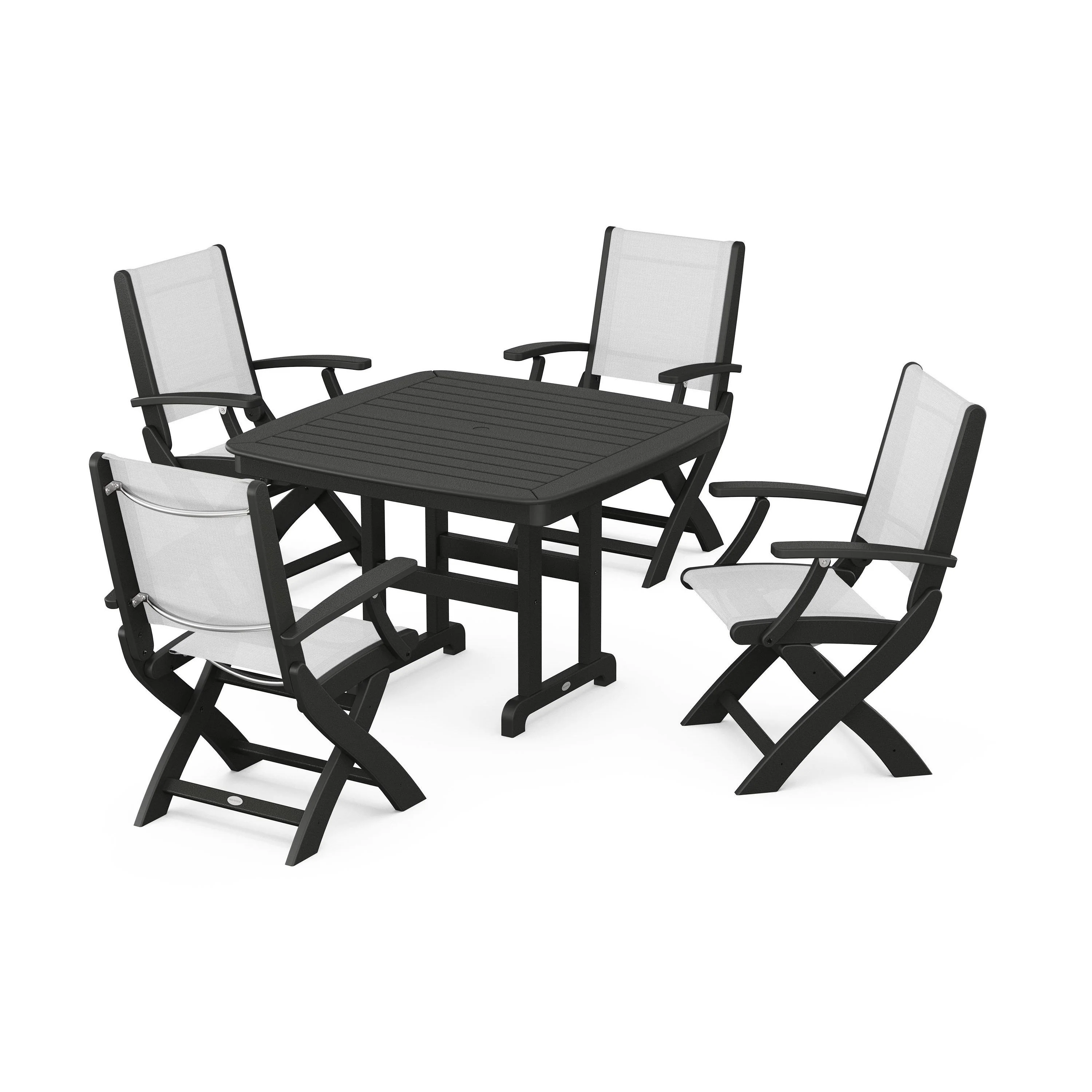 Coastal Folding Chair 5-Piece Dining Set - Image 104