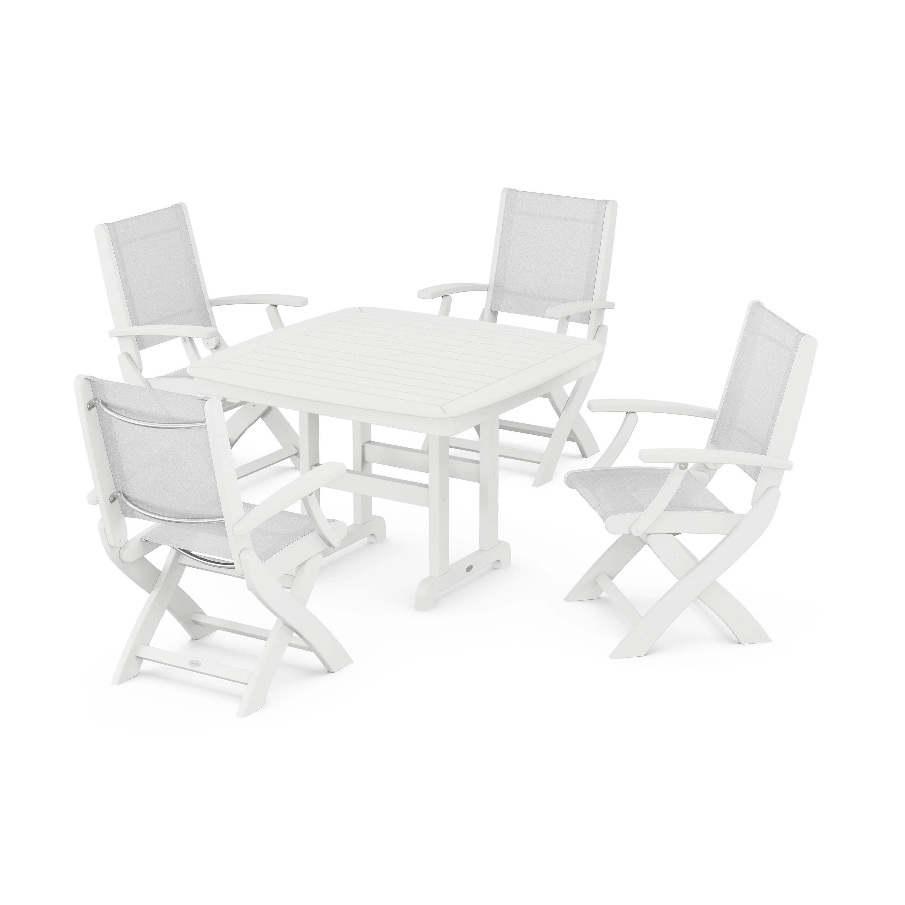 Coastal Folding Chair 5-Piece Dining Set - Image 111