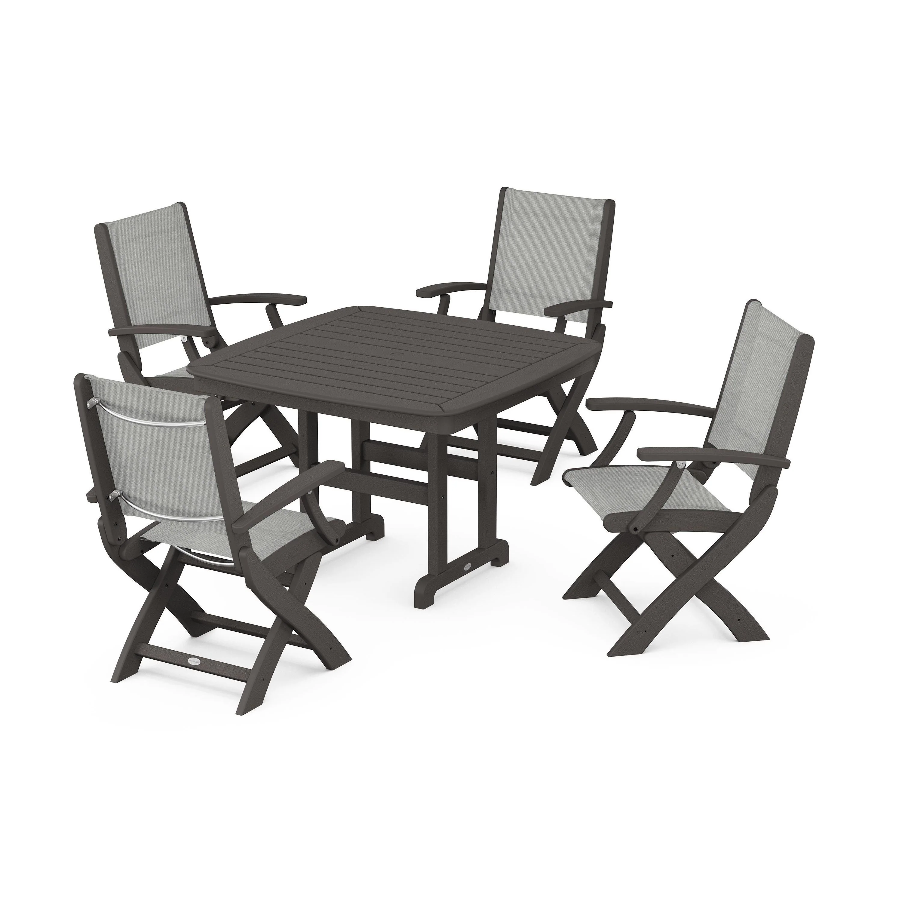 Coastal Folding Chair 5-Piece Dining Set - Image 112