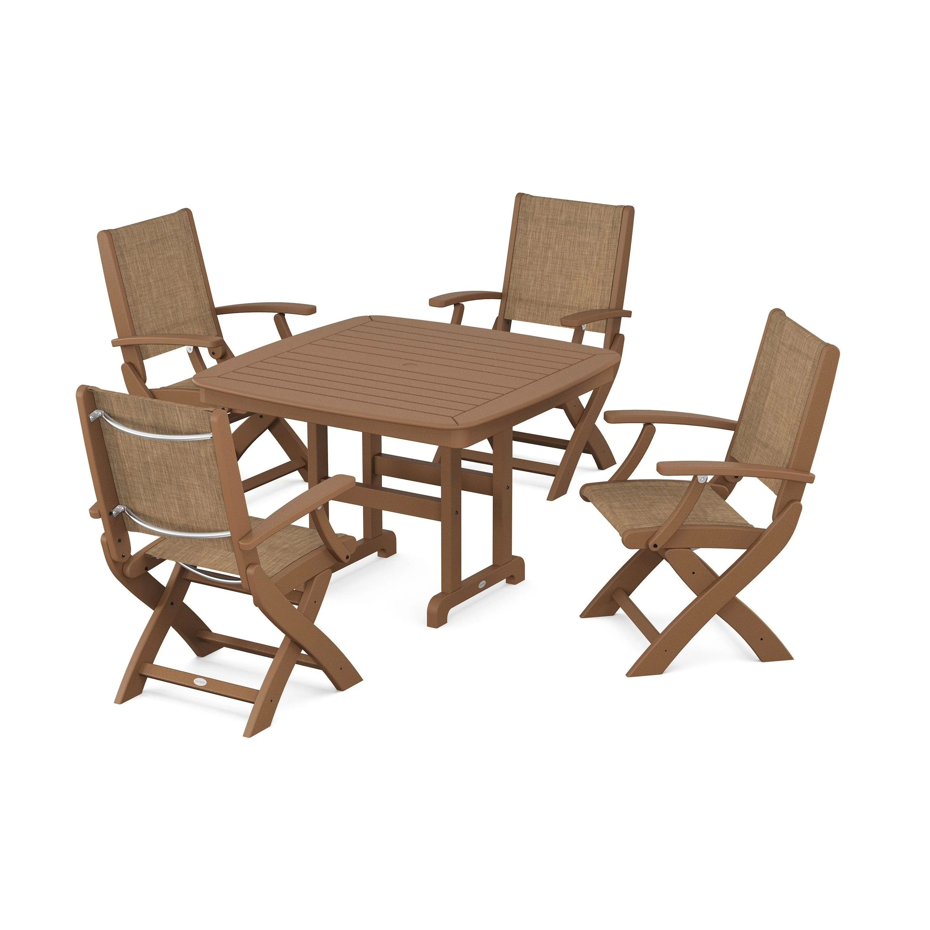 Coastal Folding Chair 5-Piece Dining Set - Image 13