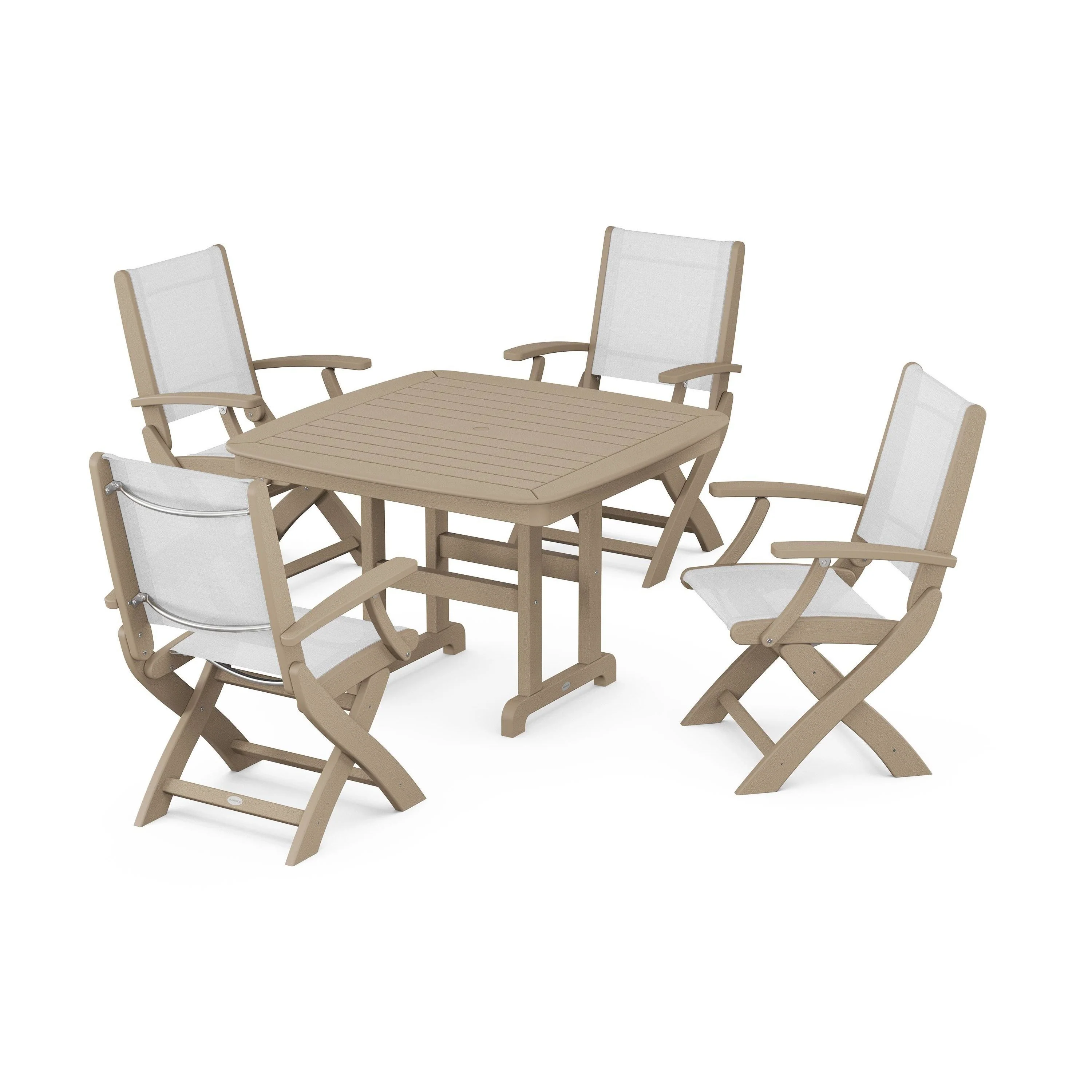 Coastal Folding Chair 5-Piece Dining Set - Image 16